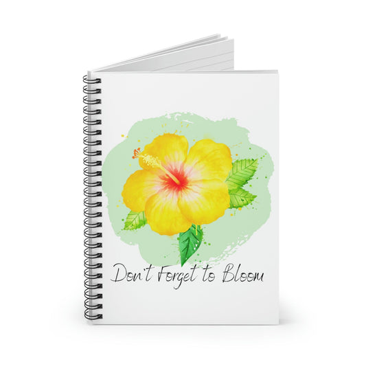 Don't Forget to Bloom Spiral Notebook - Ruled Line: Inspiring Floral Stationery