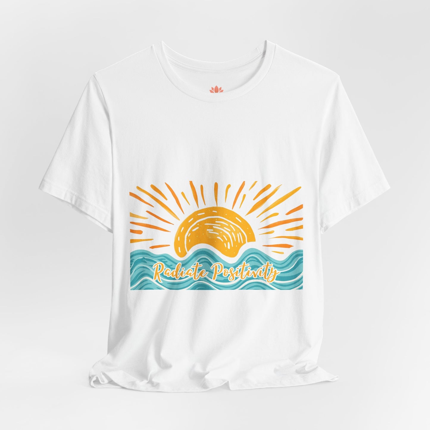 Sunrise Beach Vibes T-Shirt — 'Radiate Positivity' Graphic Tee