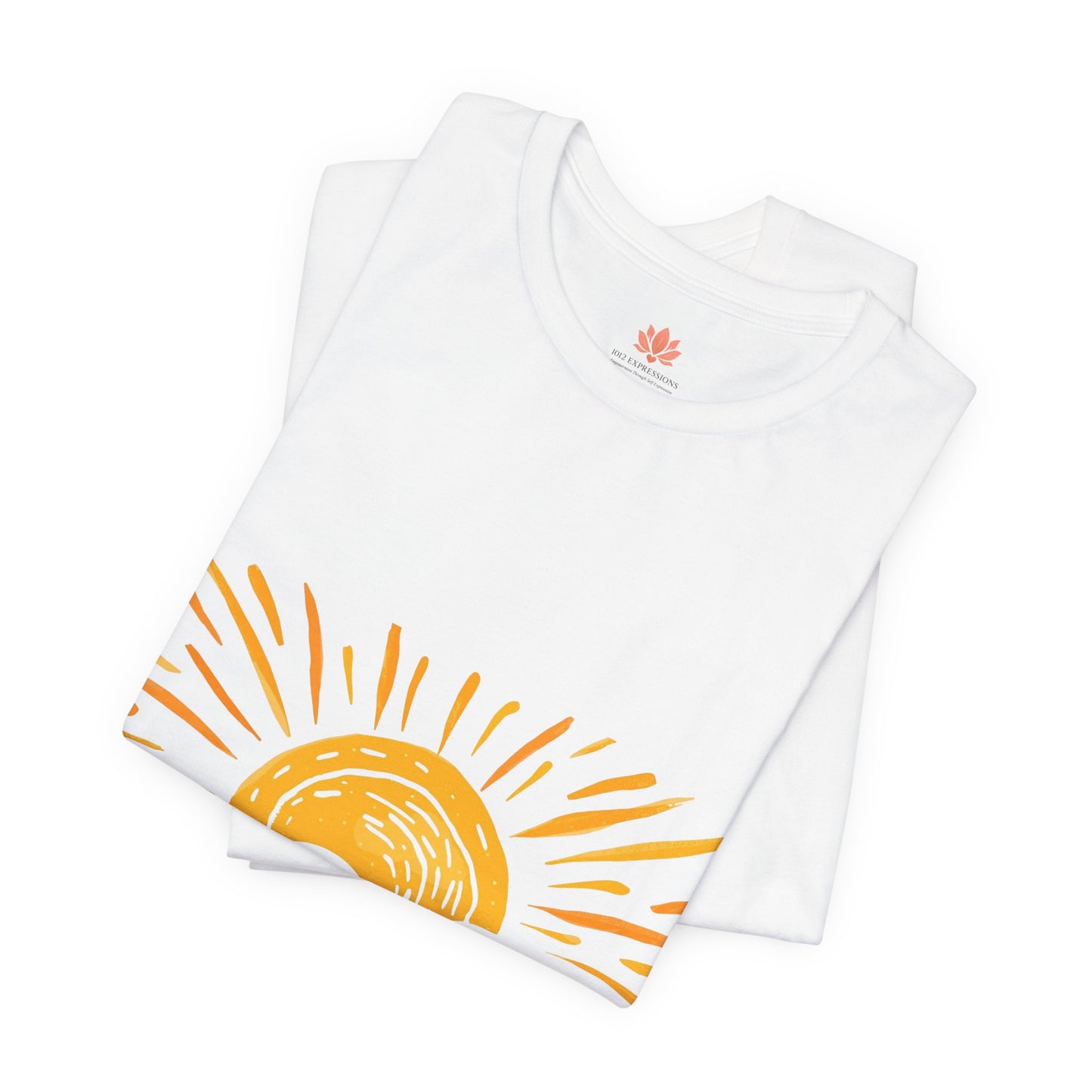 Sunrise Beach Vibes T-Shirt — 'Radiate Positivity' Graphic Tee