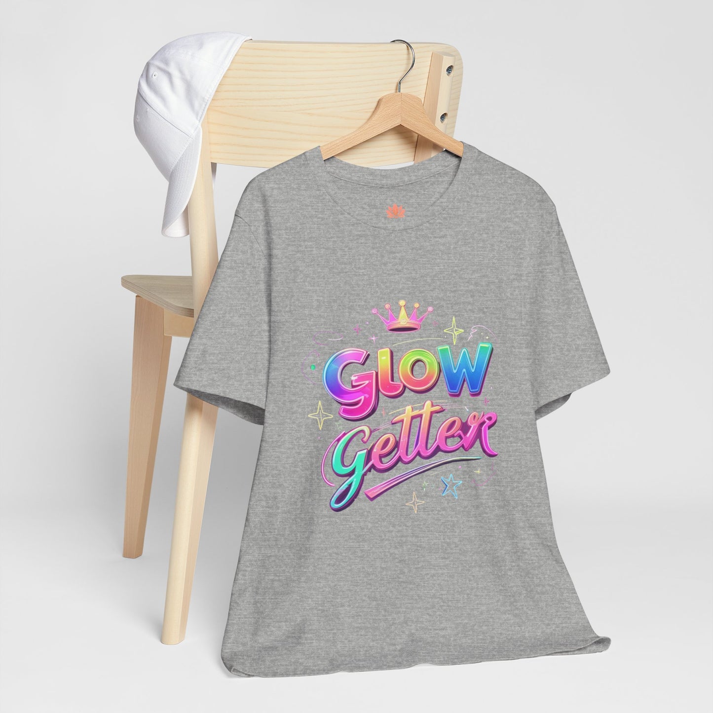 Glow Getter T‑Shirt — Colorful Motivational Tee with Crown