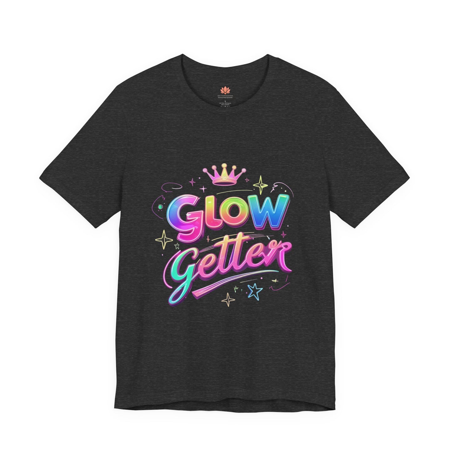 Glow Getter T‑Shirt — Colorful Motivational Tee with Crown