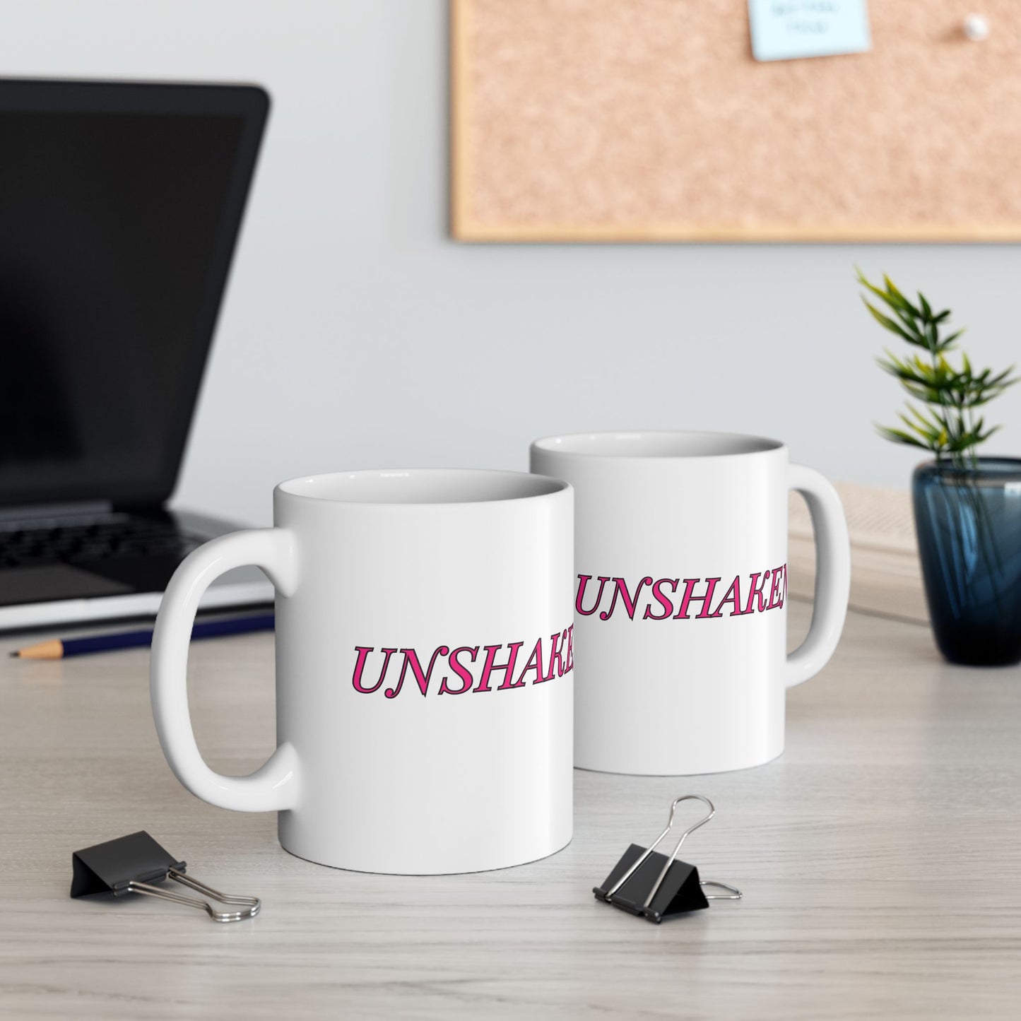 Unshaken Ceramic Mug — Vintage Serif Text Coffee Cup (11oz & 15oz)