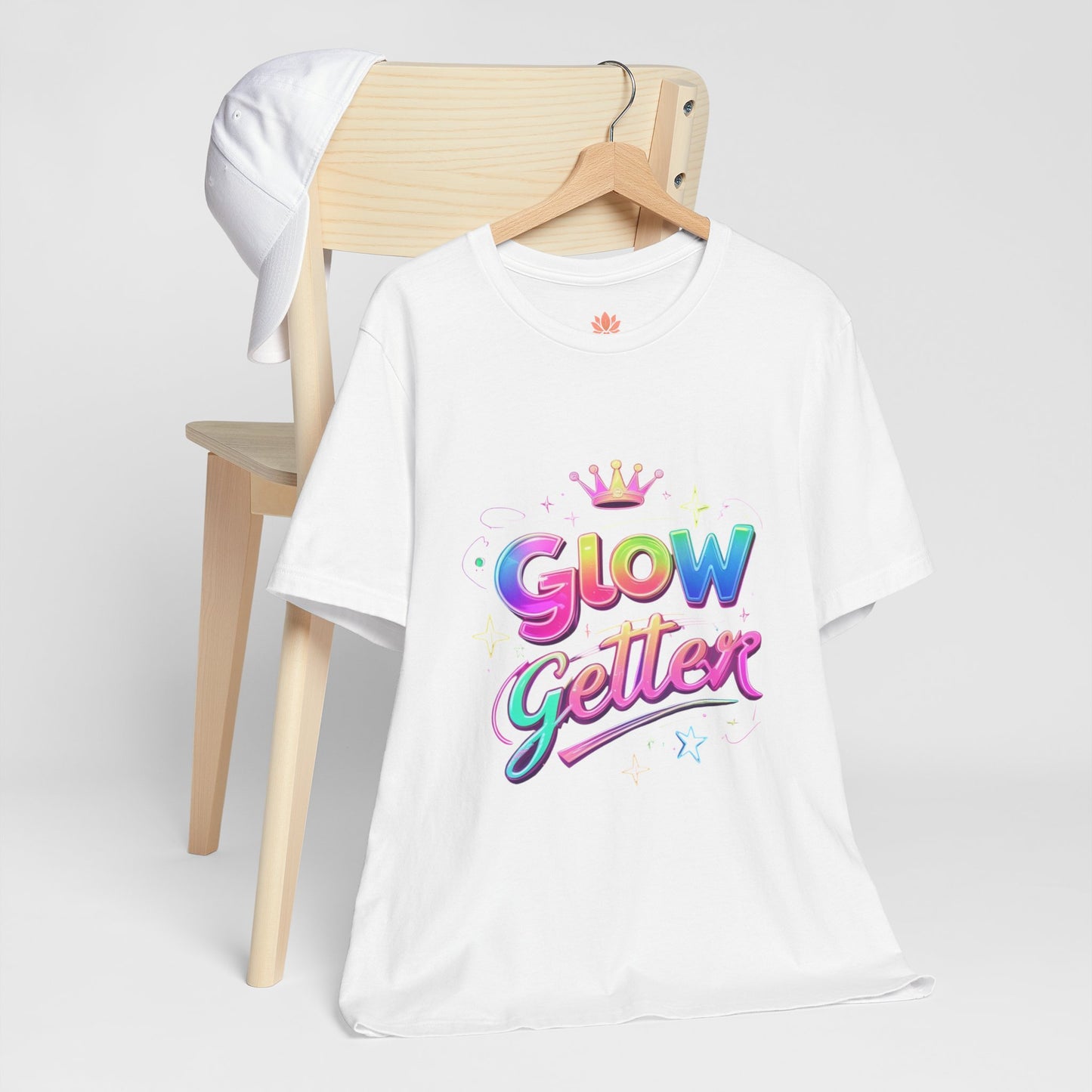 Glow Getter T‑Shirt — Colorful Motivational Tee with Crown