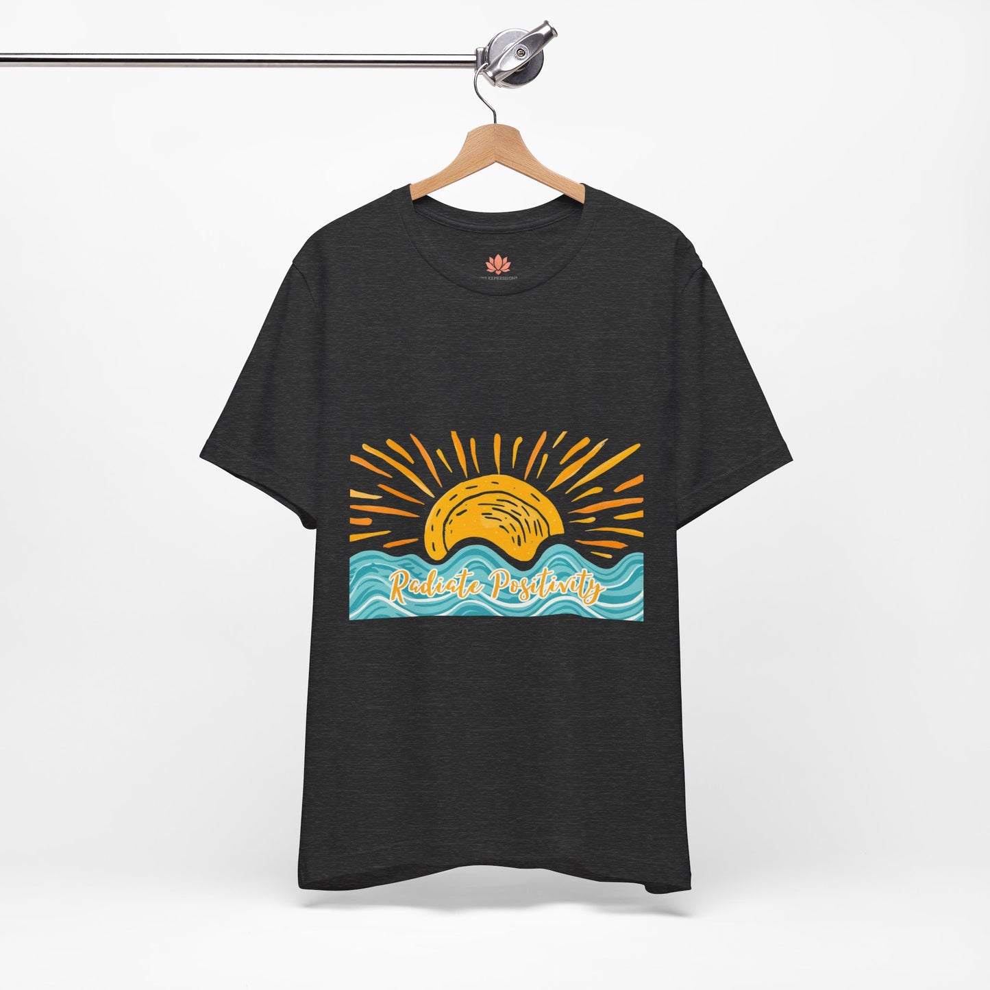 Sunrise Beach Vibes T-Shirt — 'Radiate Positivity' Graphic Tee