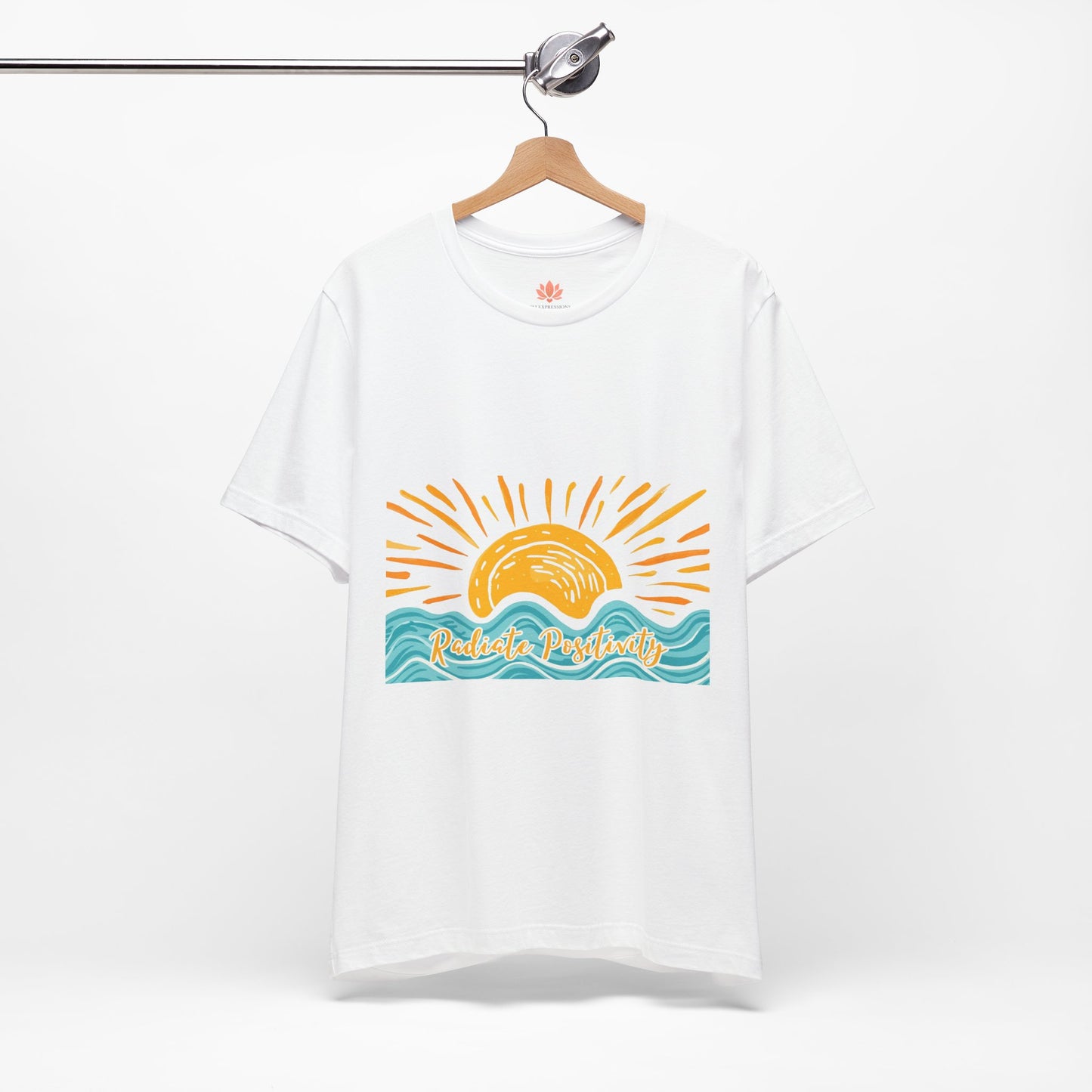 Sunrise Beach Vibes T-Shirt — 'Radiate Positivity' Graphic Tee