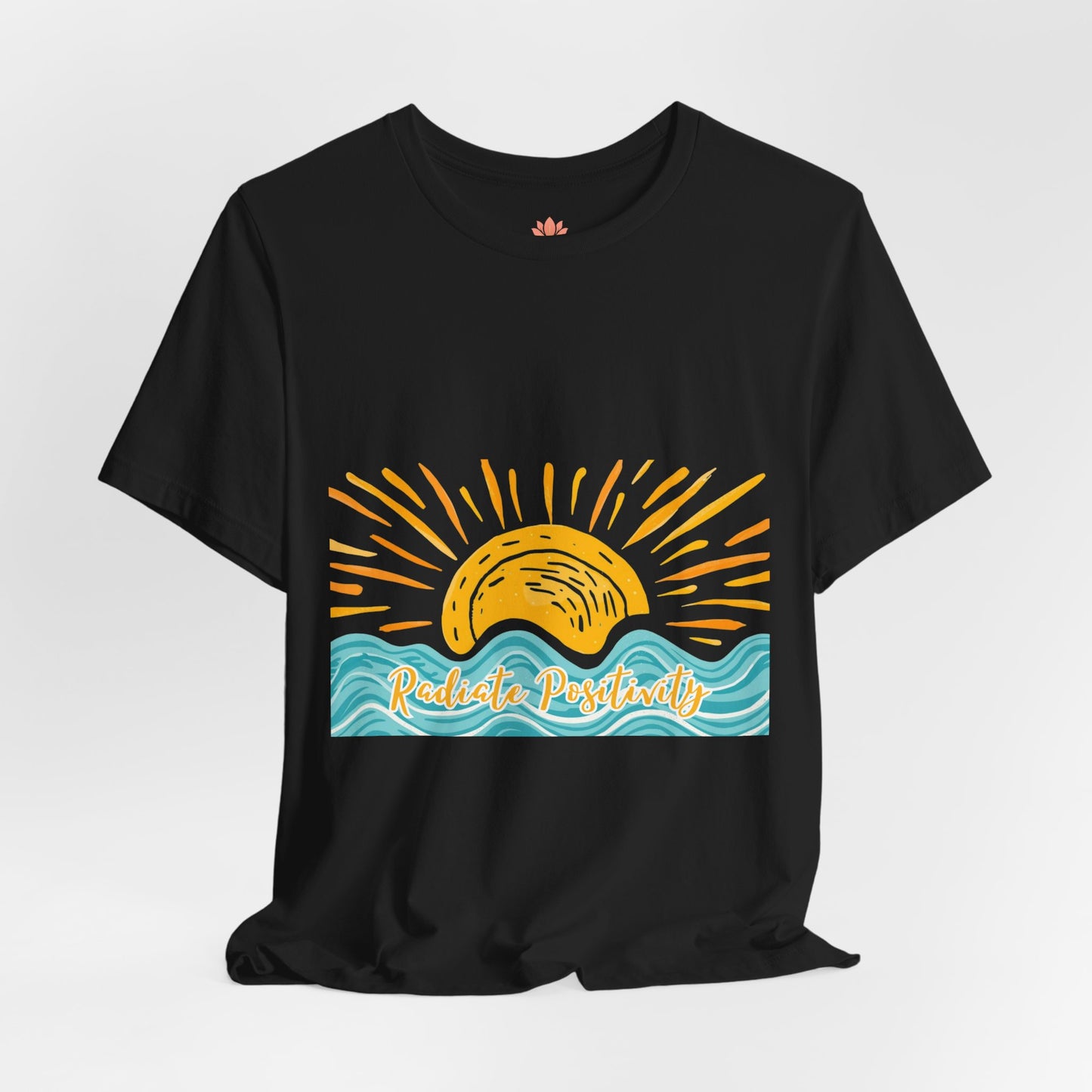 Sunrise Beach Vibes T-Shirt — 'Radiate Positivity' Graphic Tee