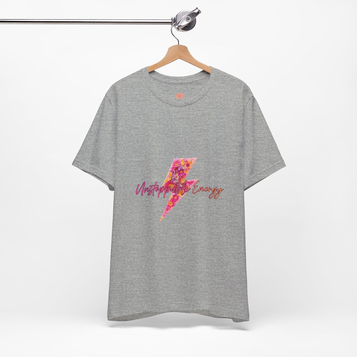 Vintage Floral Lightning Tee — "Unstoppable Energy" Graphic T-Shirt