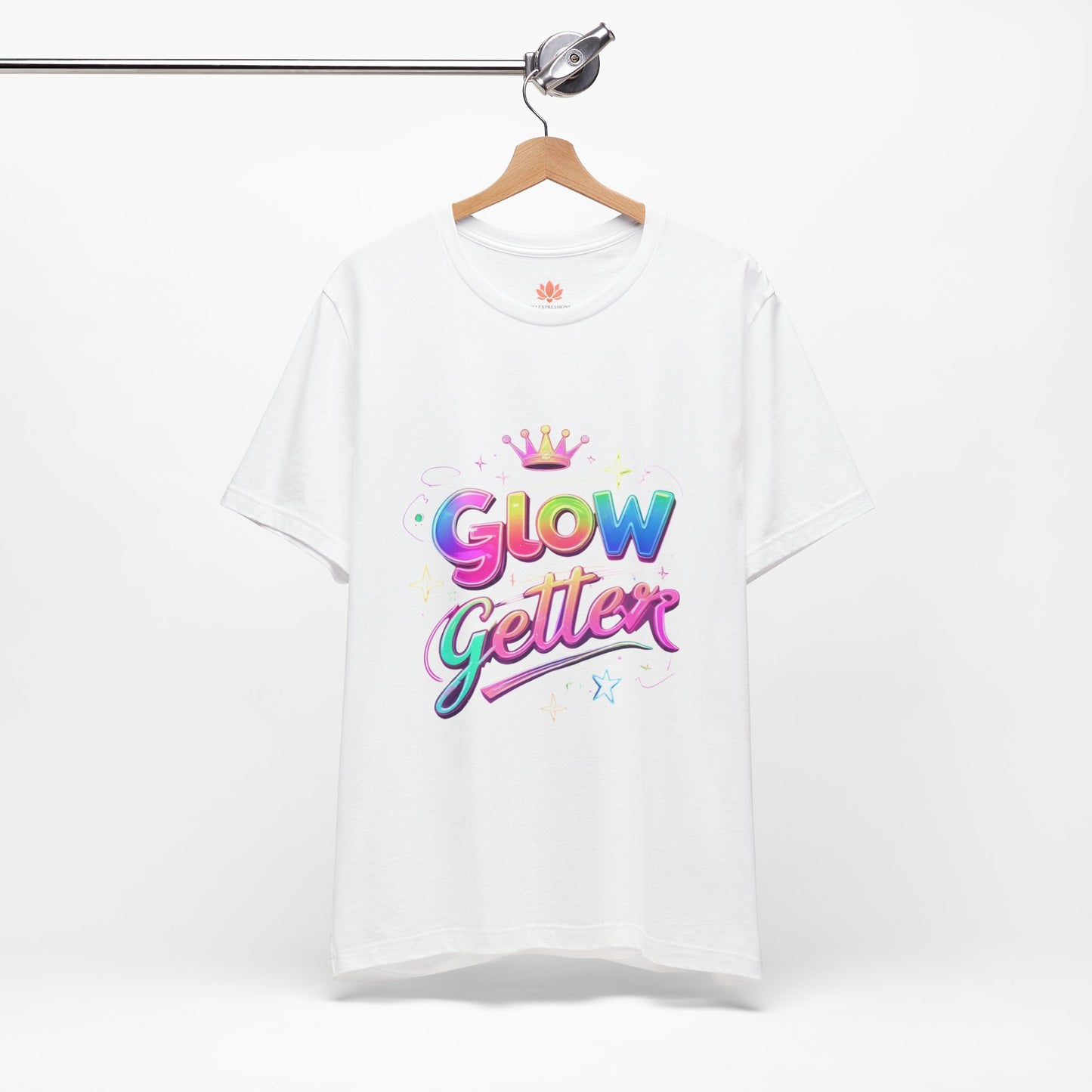 Glow Getter T‑Shirt — Colorful Motivational Tee with Crown