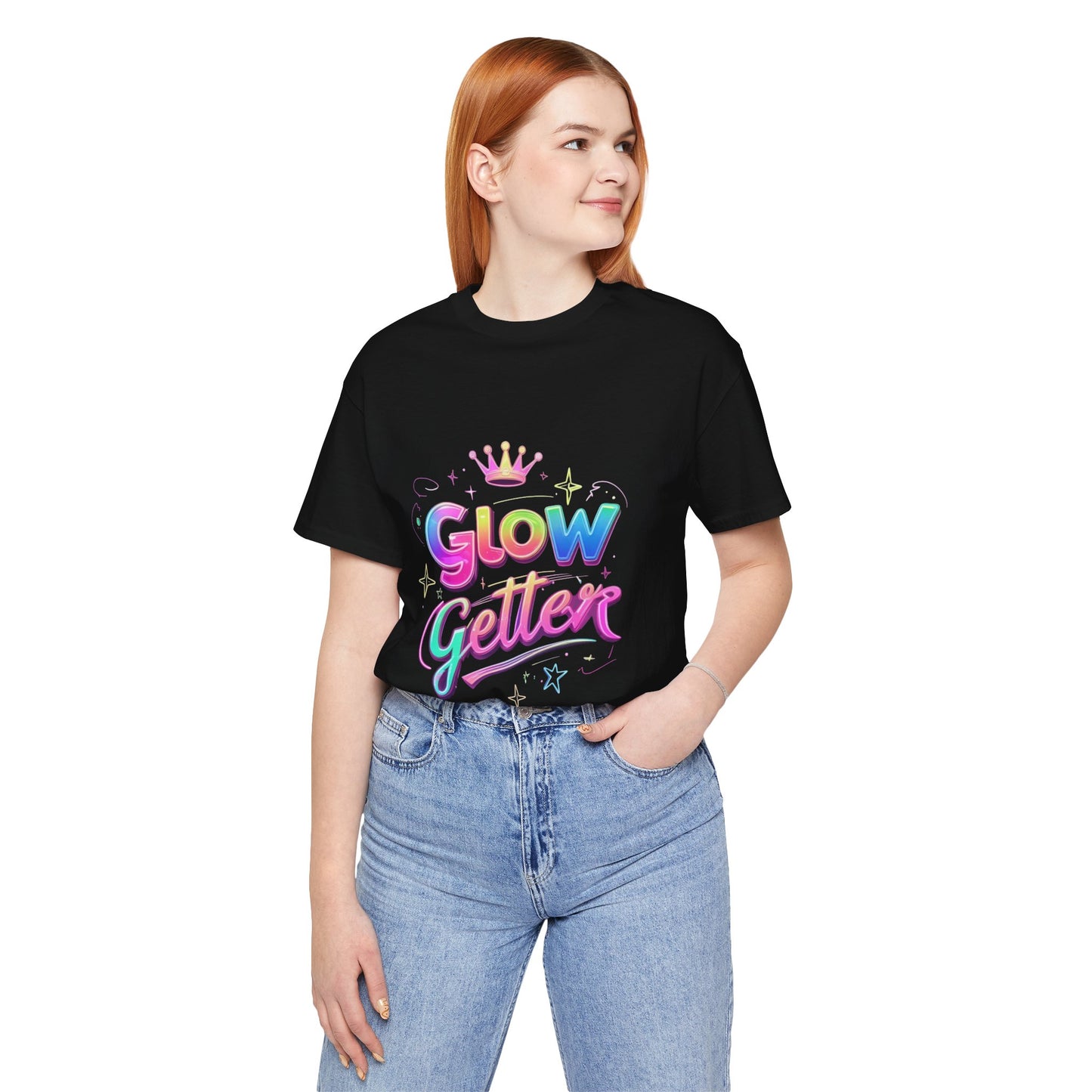 Glow Getter T‑Shirt — Colorful Motivational Tee with Crown