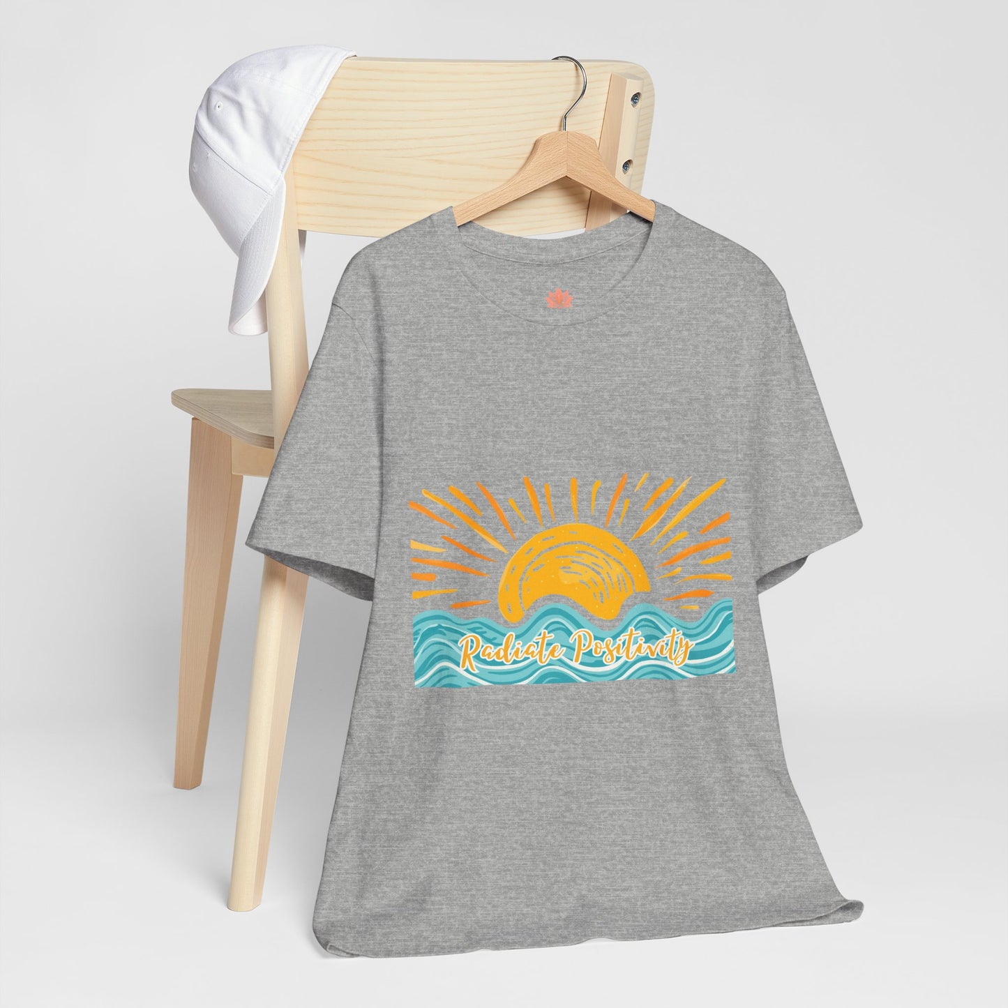 Sunrise Beach Vibes T-Shirt — 'Radiate Positivity' Graphic Tee
