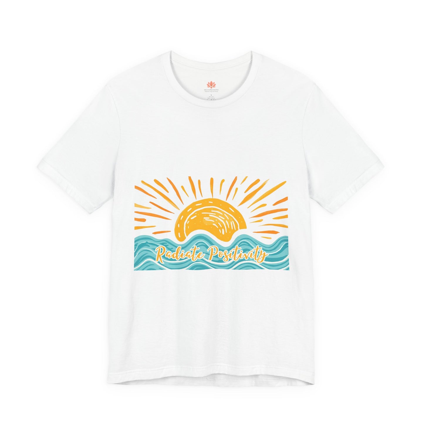 Sunrise Beach Vibes T-Shirt — 'Radiate Positivity' Graphic Tee
