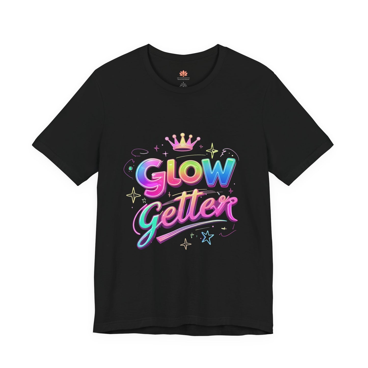 Glow Getter T‑Shirt — Colorful Motivational Tee with Crown