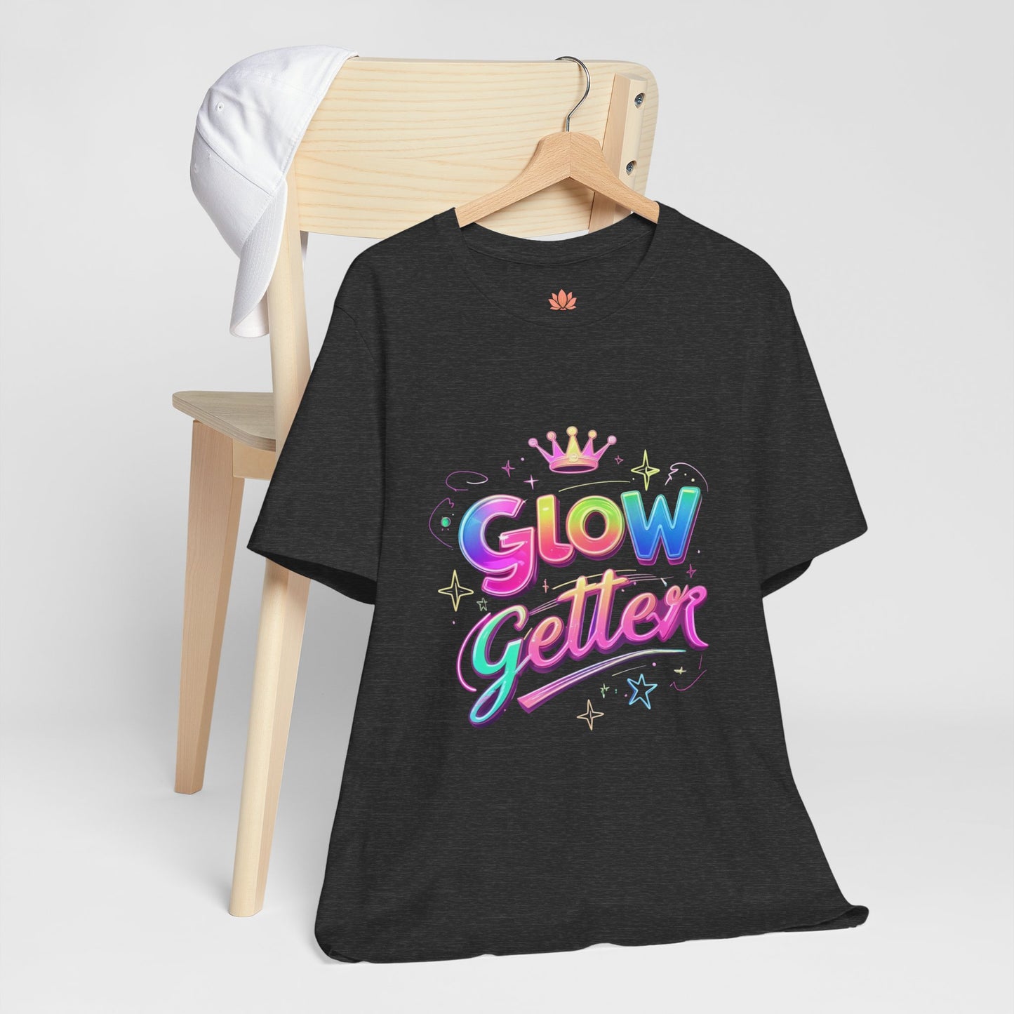 Glow Getter T‑Shirt — Colorful Motivational Tee with Crown
