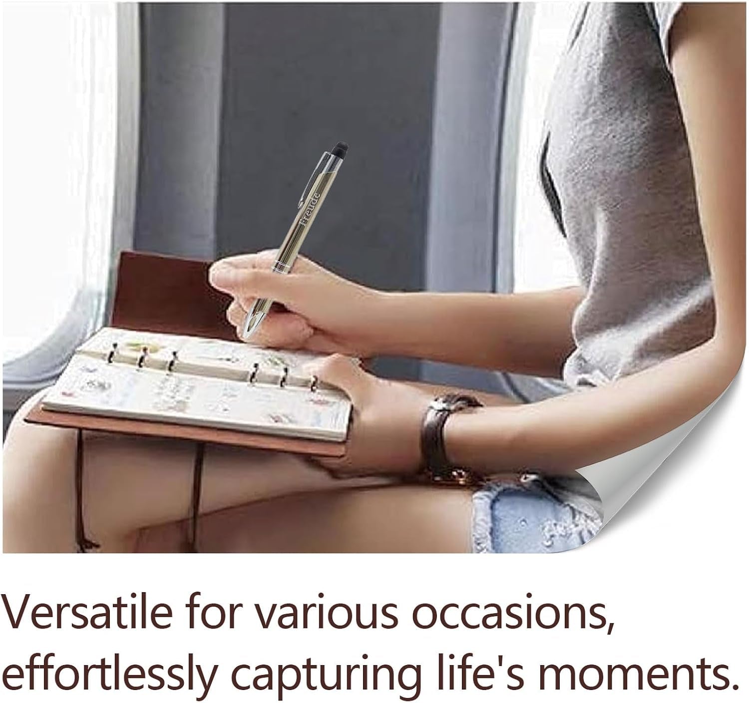 Lined Writing Journal, Refillable Leather Notebook (Value Pack), Women's Notebook, Journals, A6 (7×5Inch) Travel Diary, Best Gift for Teens Girls and Boys (Golden,Lined Journals)