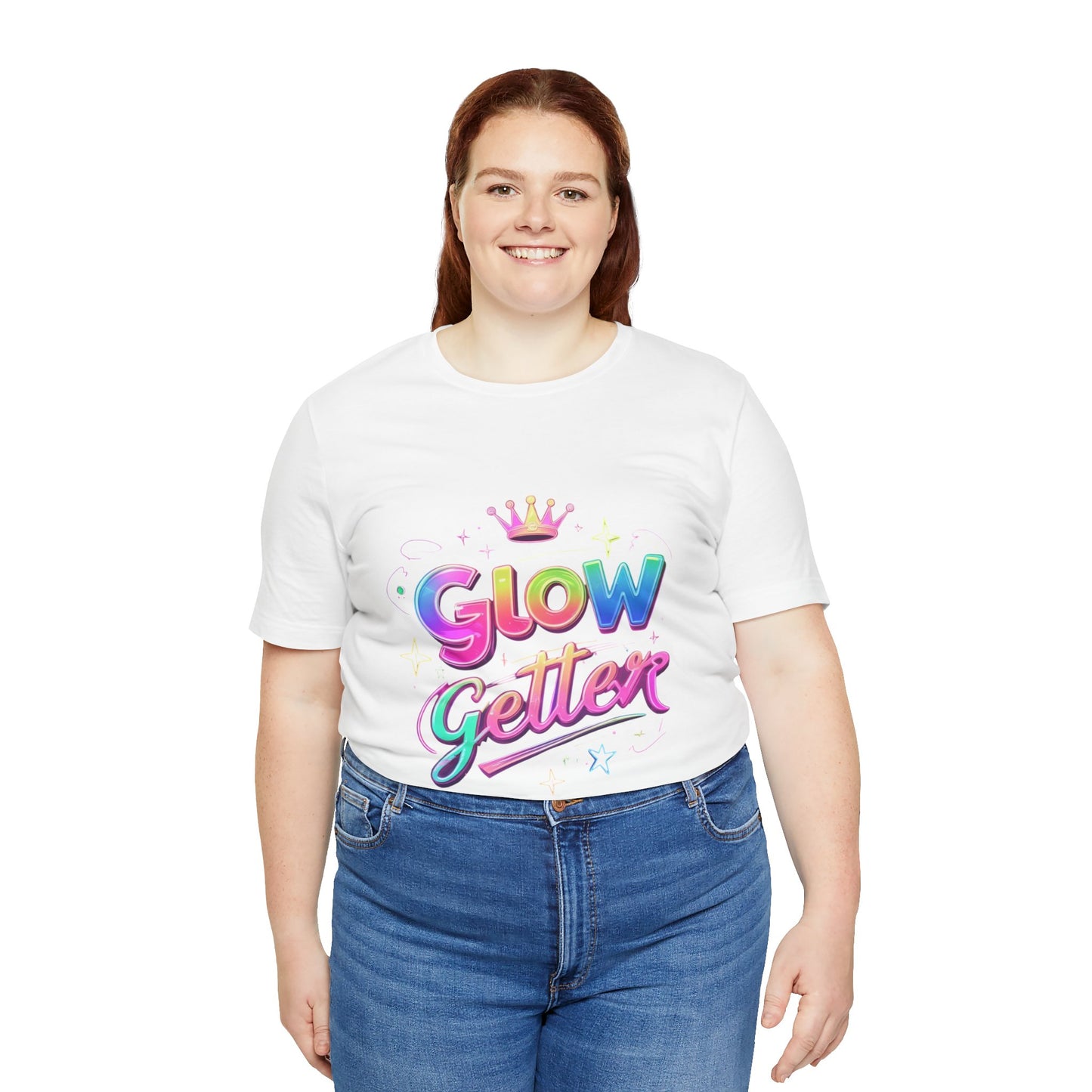 Glow Getter T‑Shirt — Colorful Motivational Tee with Crown