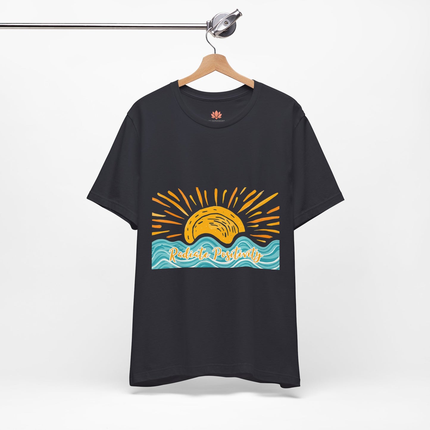 Sunrise Beach Vibes T-Shirt — 'Radiate Positivity' Graphic Tee