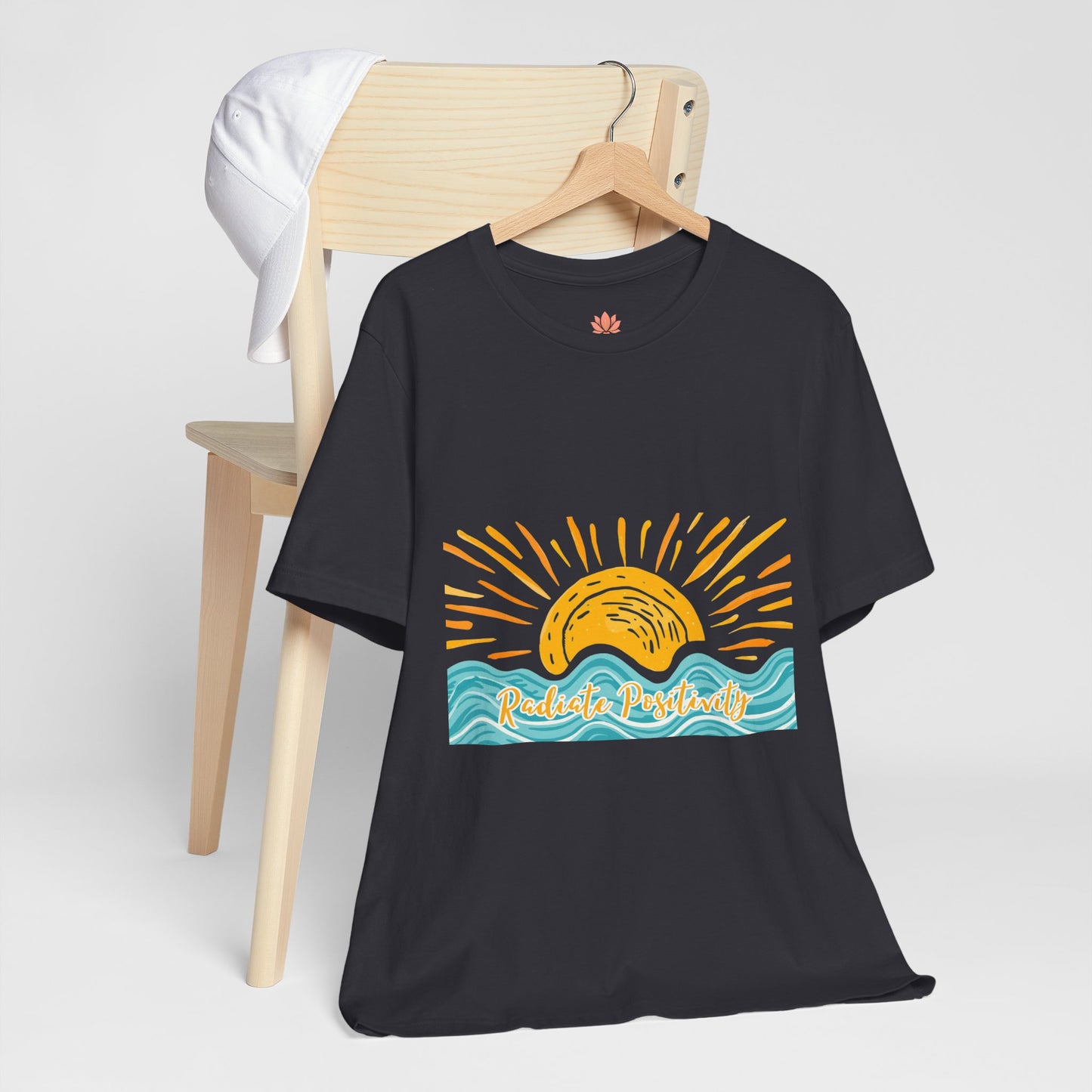 Sunrise Beach Vibes T-Shirt — 'Radiate Positivity' Graphic Tee