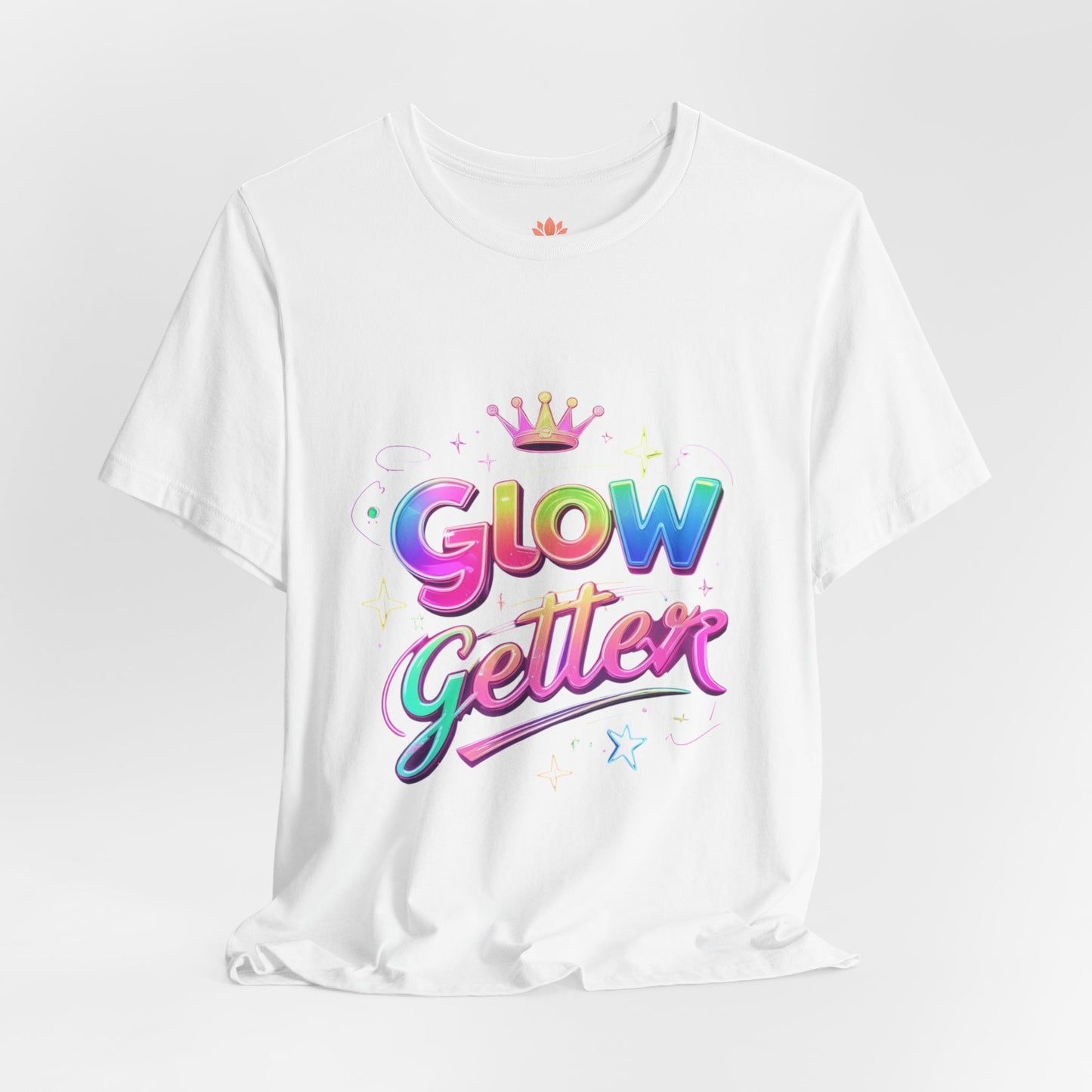 Glow Getter T‑Shirt — Colorful Motivational Tee with Crown