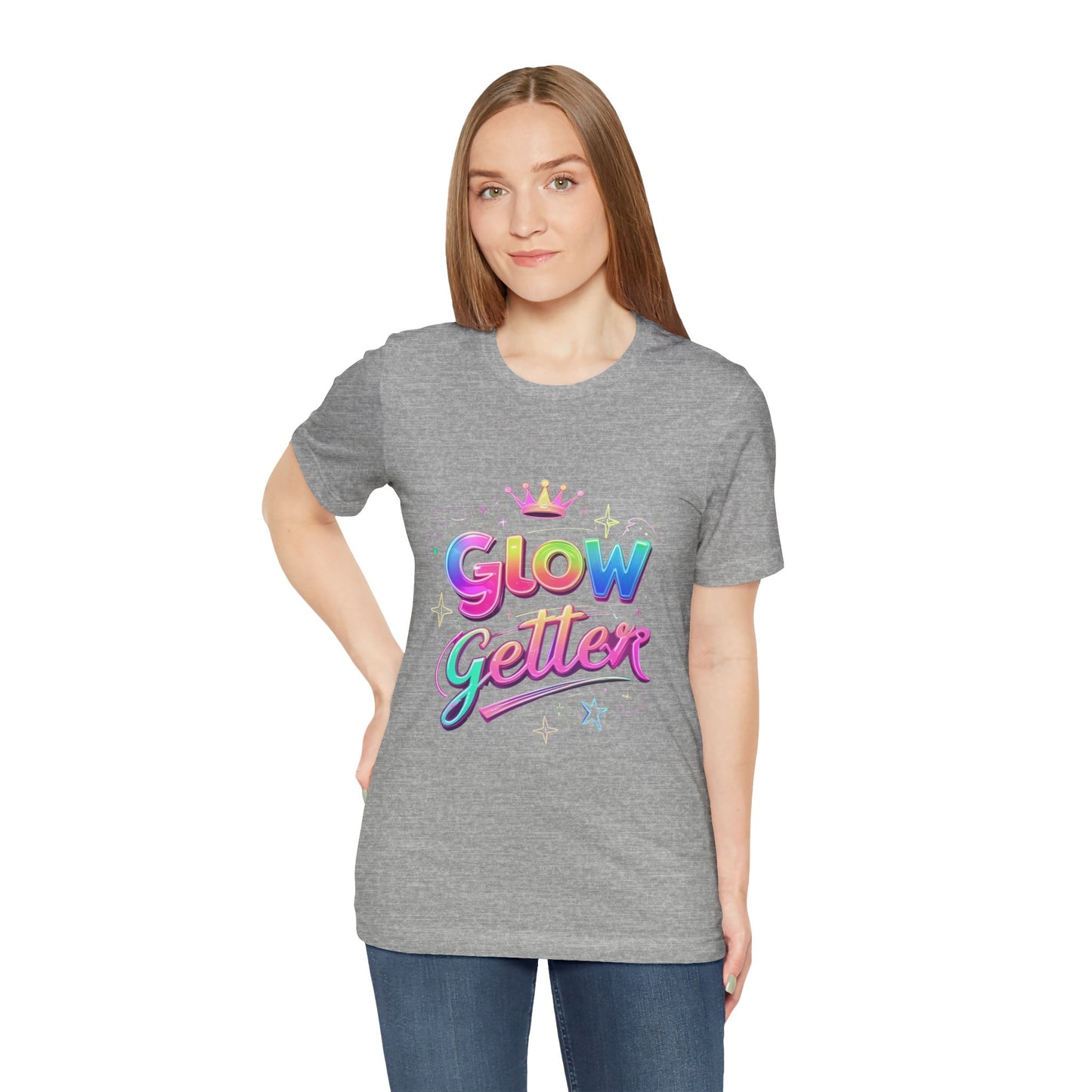 Glow Getter T‑Shirt — Colorful Motivational Tee with Crown