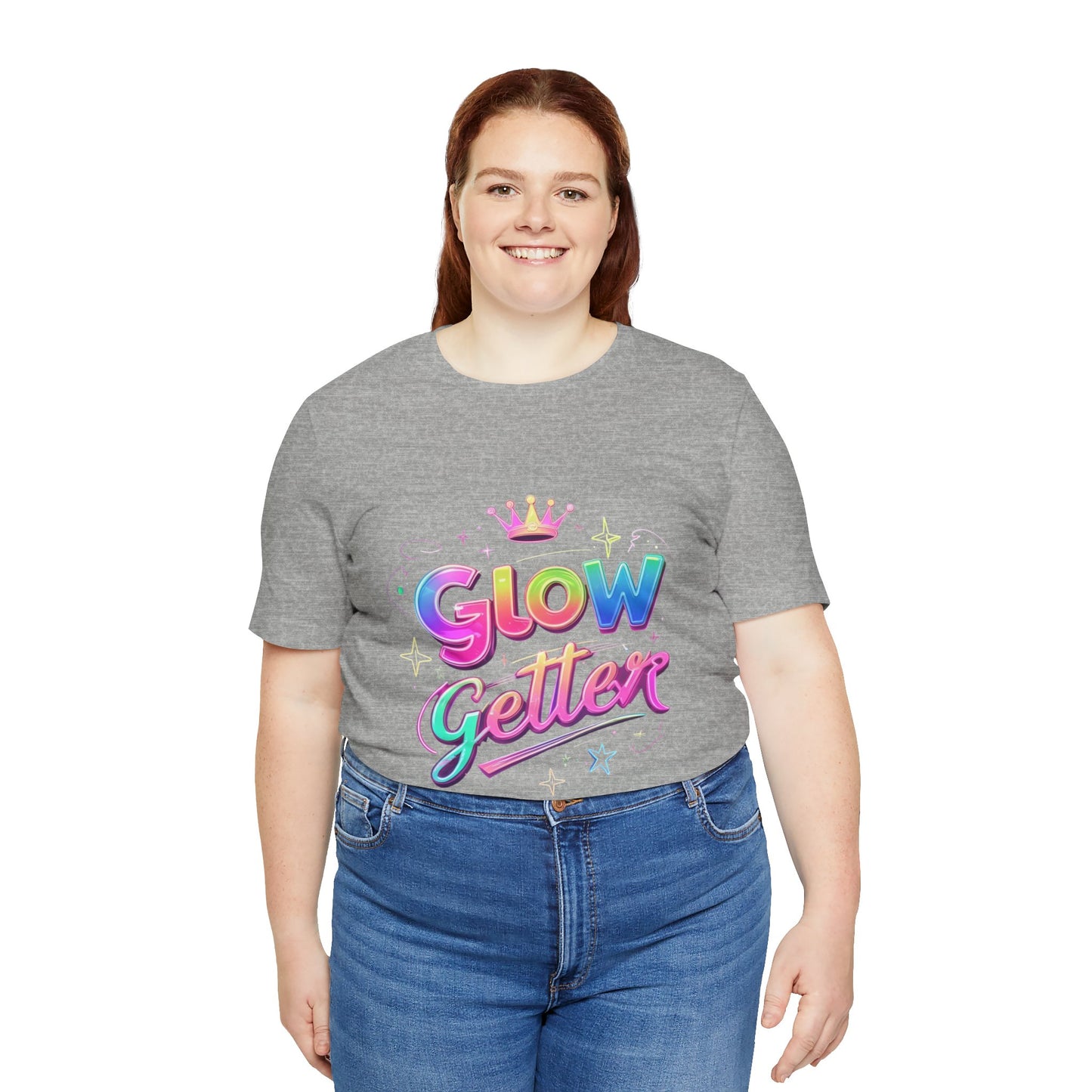 Glow Getter T‑Shirt — Colorful Motivational Tee with Crown