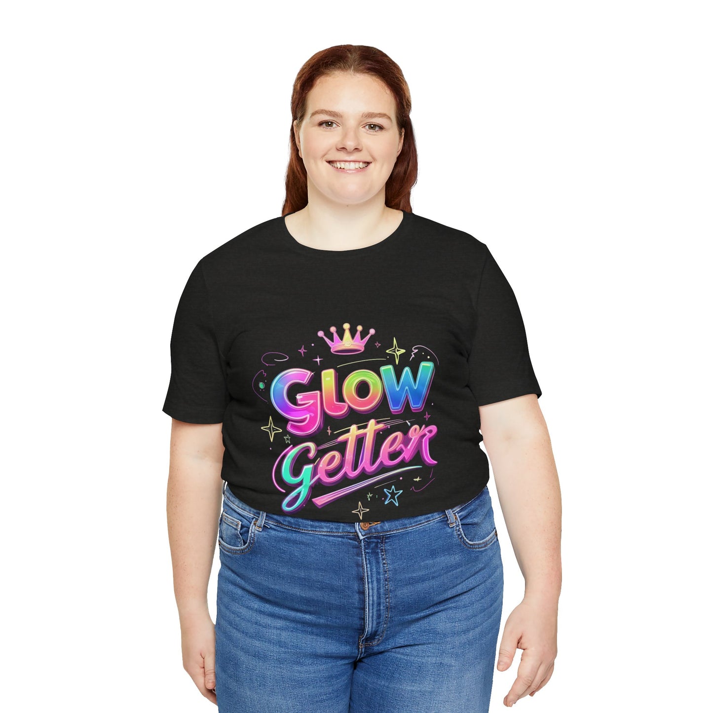 Glow Getter T‑Shirt — Colorful Motivational Tee with Crown