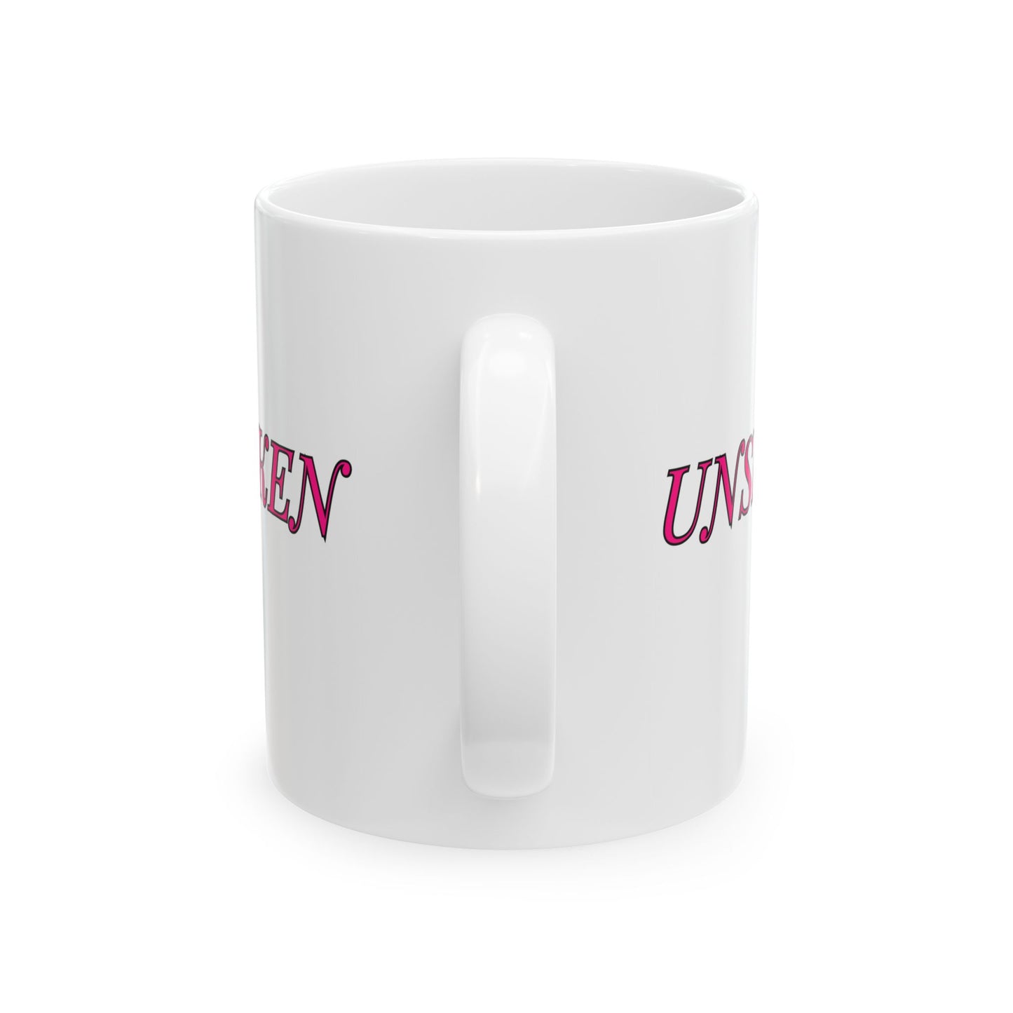 Unshaken Ceramic Mug — Vintage Serif Text Coffee Cup (11oz & 15oz)