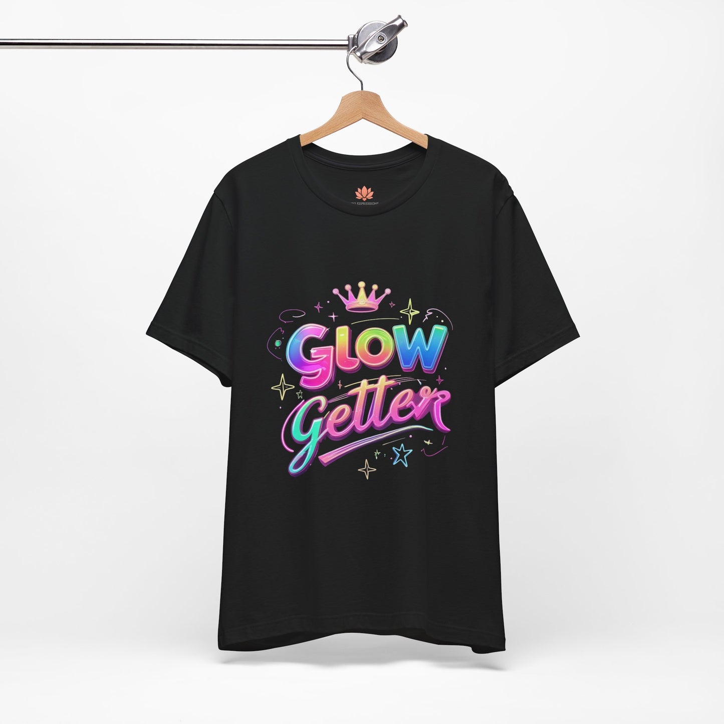Glow Getter T‑Shirt — Colorful Motivational Tee with Crown