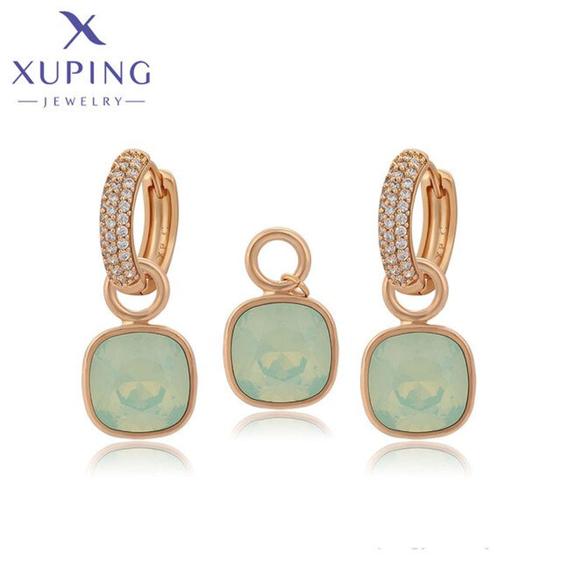 Elegant Charm Earrings and Necklace Crystal Jewelry Set for Women Girl Party Birthday Gift 60206