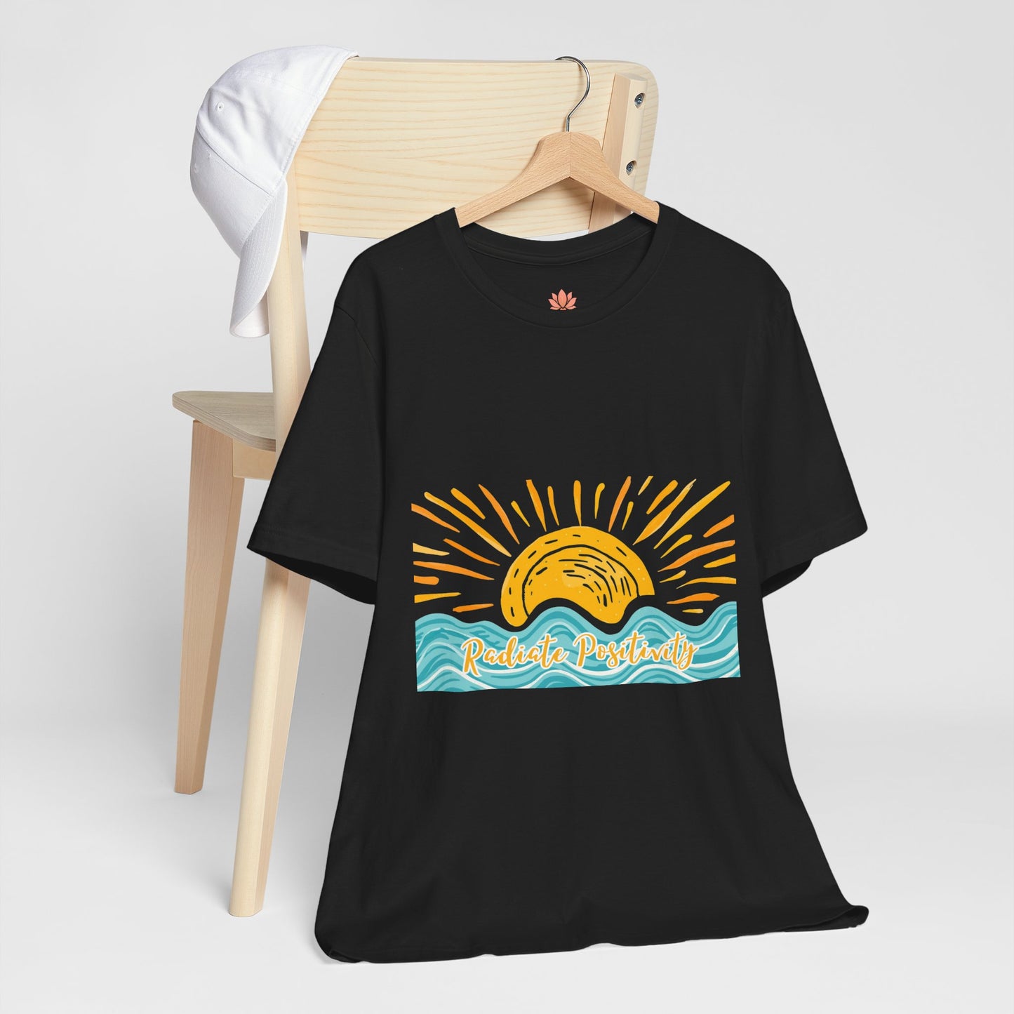 Sunrise Beach Vibes T-Shirt — 'Radiate Positivity' Graphic Tee