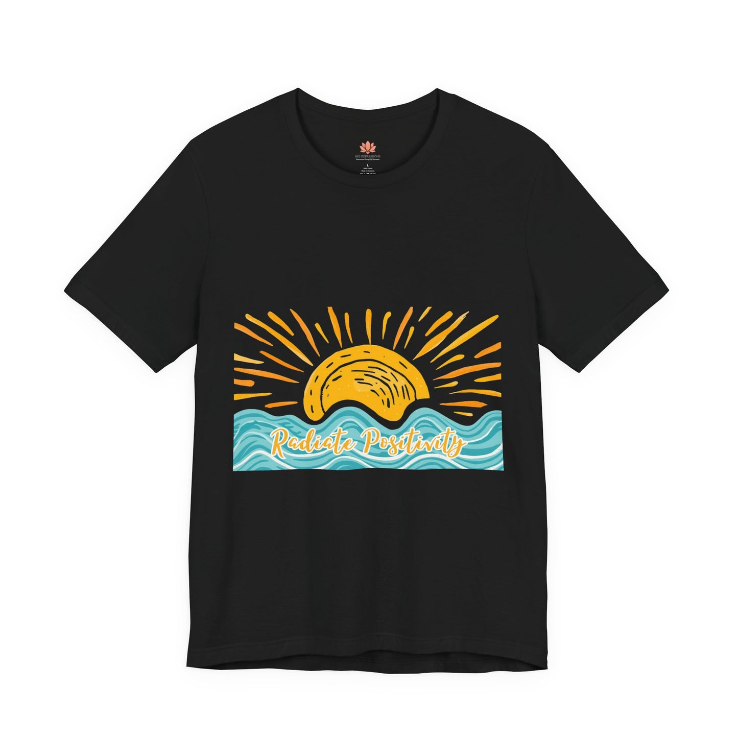 Sunrise Beach Vibes T-Shirt — 'Radiate Positivity' Graphic Tee