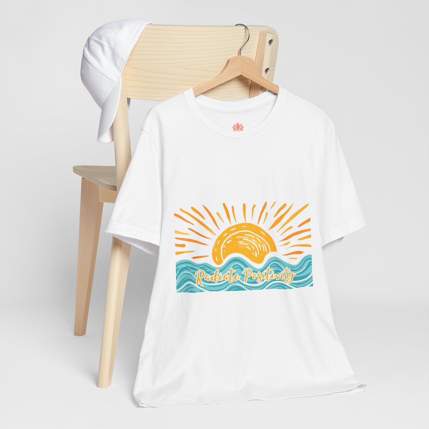 Sunrise Beach Vibes T-Shirt — 'Radiate Positivity' Graphic Tee