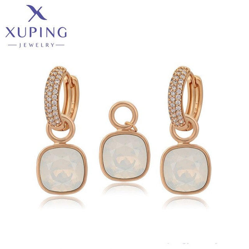 Elegant Charm Earrings and Necklace Crystal Jewelry Set for Women Girl Party Birthday Gift 60206