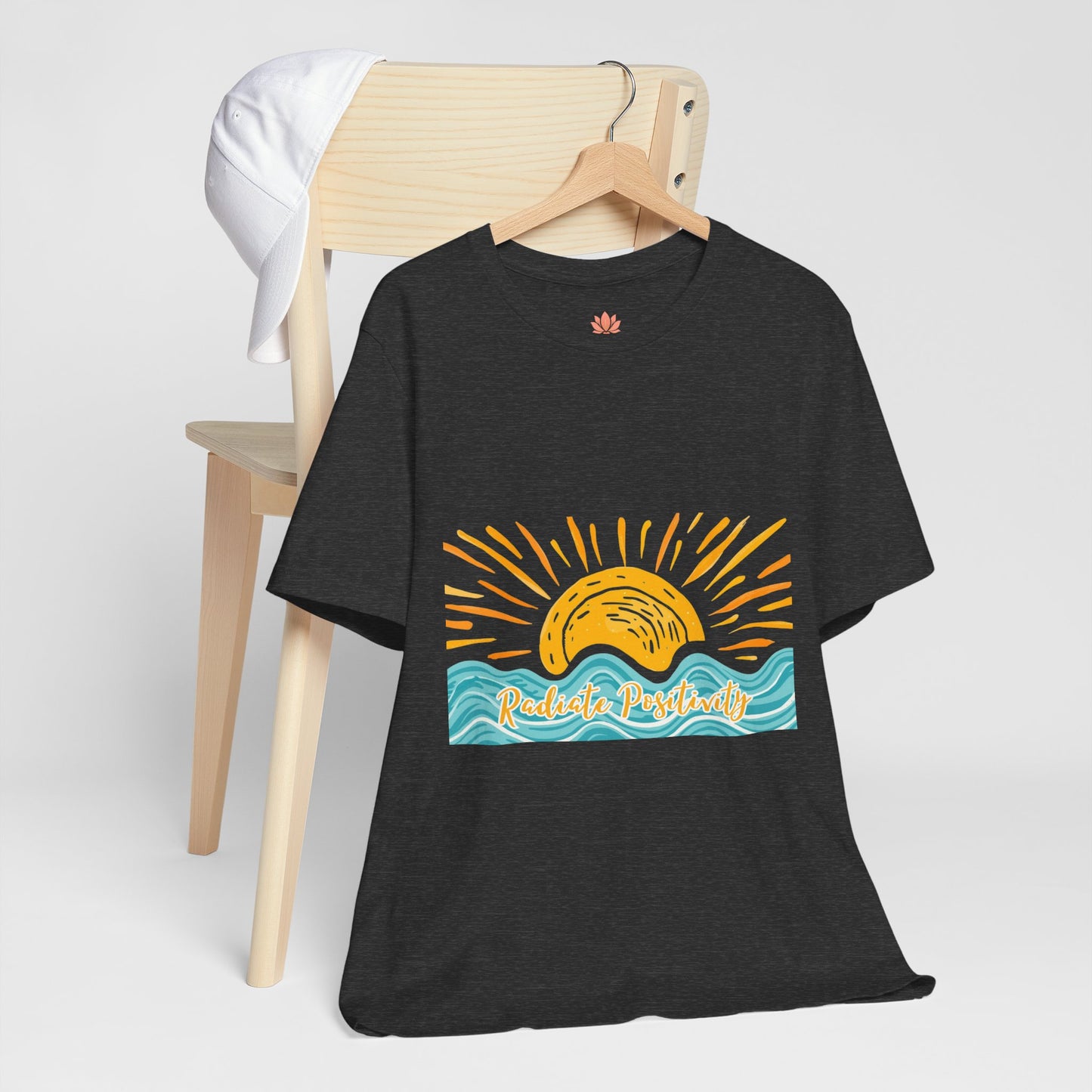 Sunrise Beach Vibes T-Shirt — 'Radiate Positivity' Graphic Tee