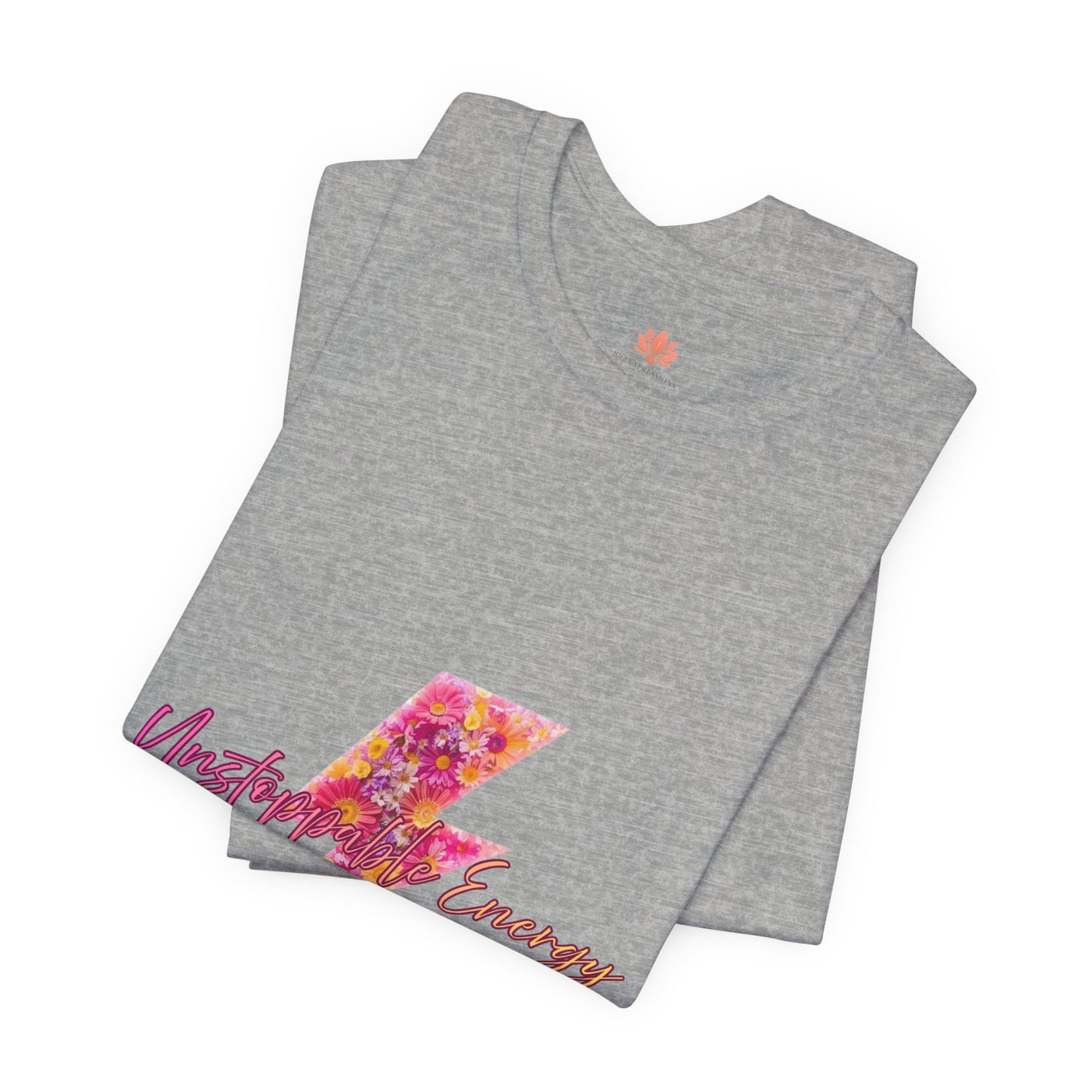 Vintage Floral Lightning Tee — "Unstoppable Energy" Graphic T-Shirt