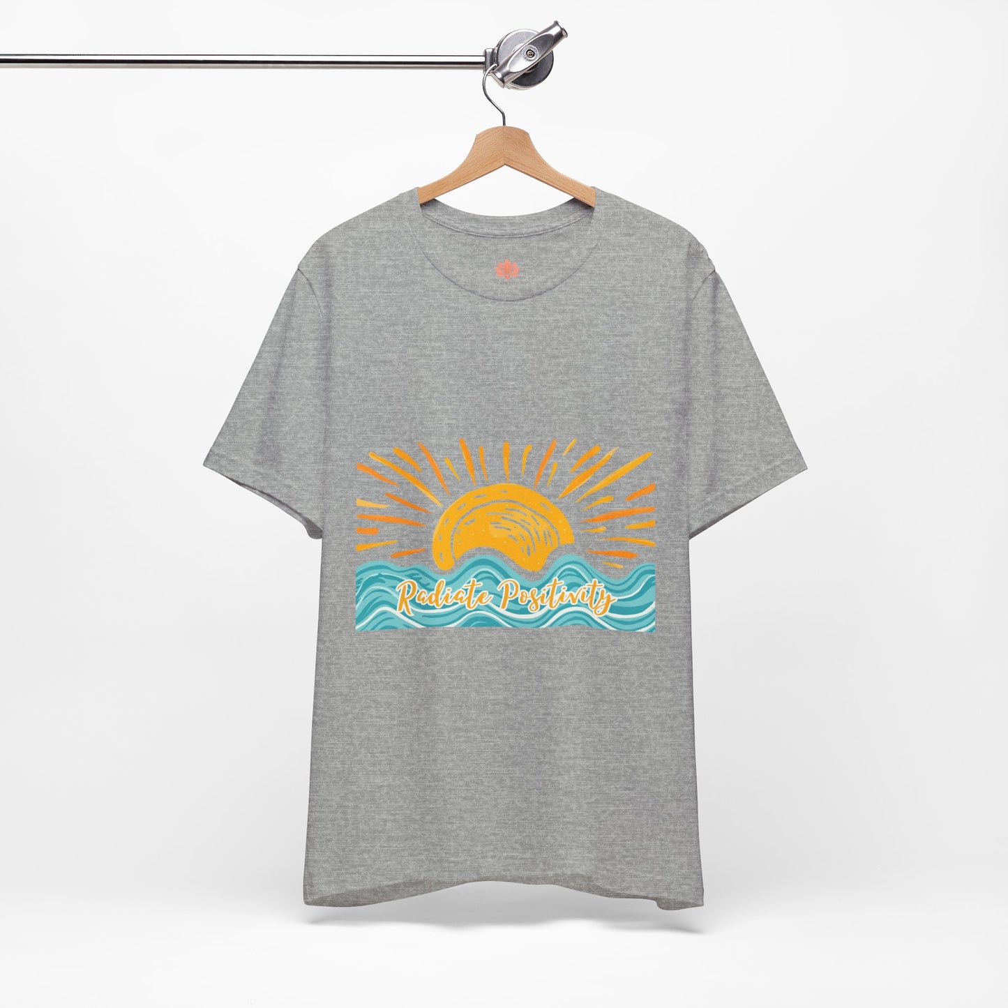 Sunrise Beach Vibes T-Shirt — 'Radiate Positivity' Graphic Tee