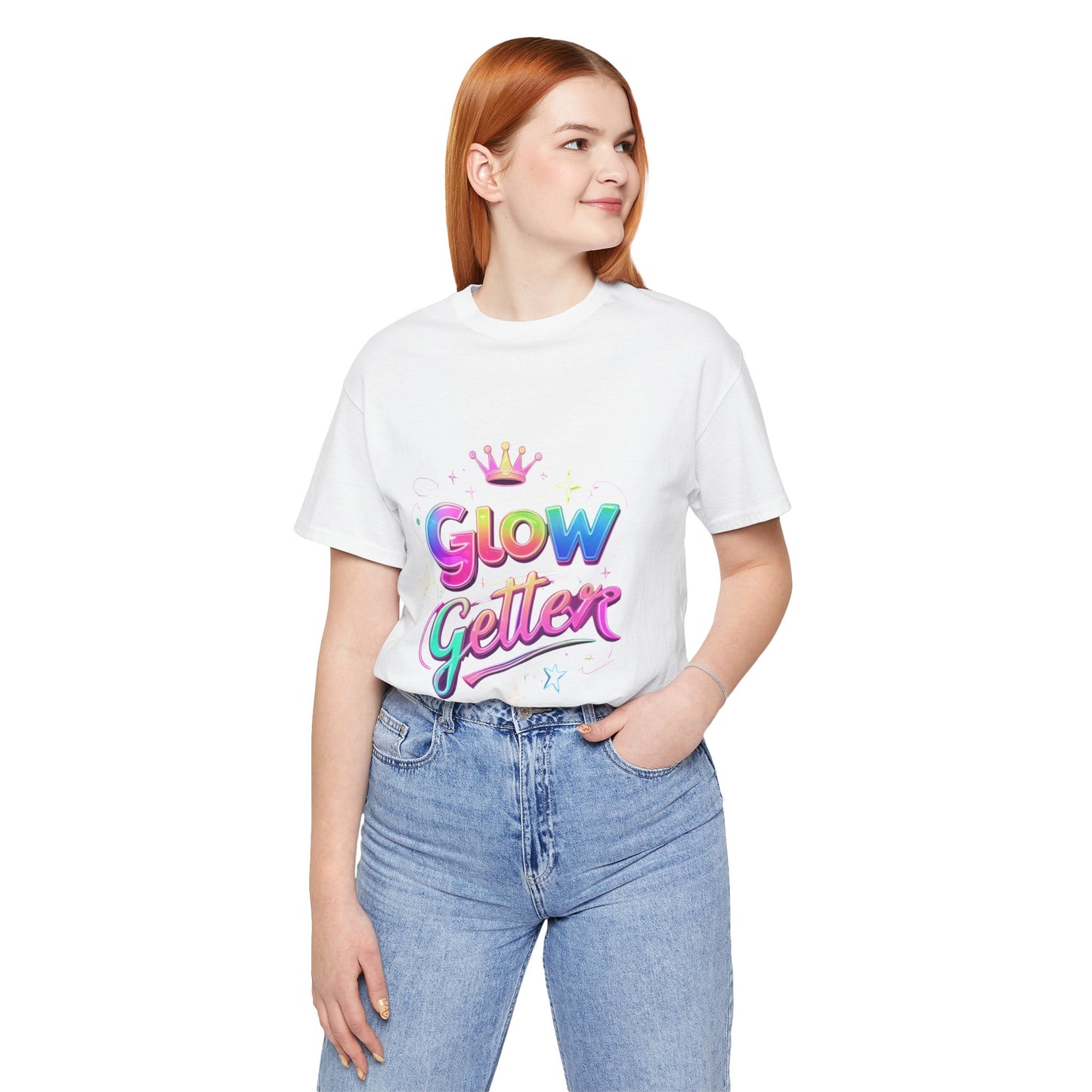 Glow Getter T‑Shirt — Colorful Motivational Tee with Crown