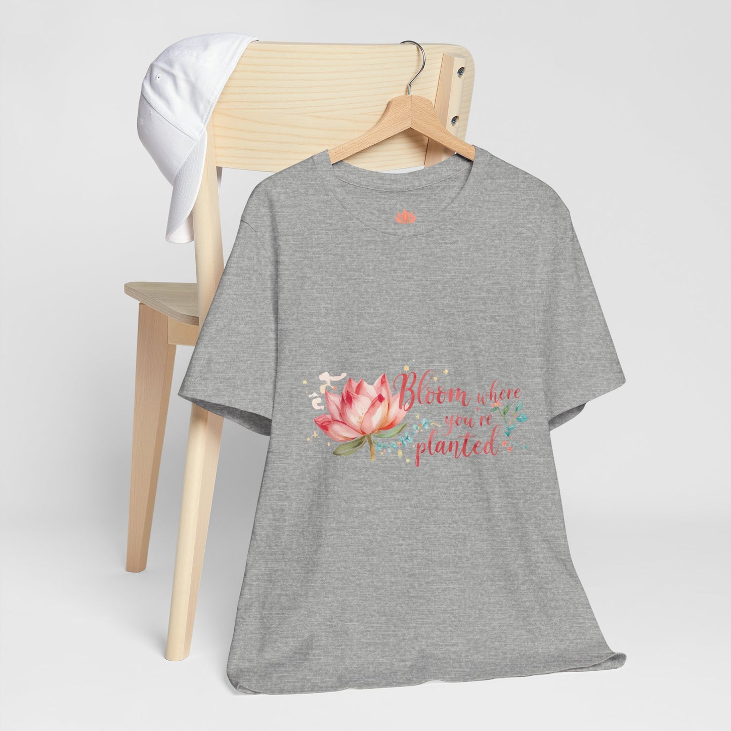 Bloom Where You’re Planted — Inspirational Lotus T-Shirt, Women's Lotus T-Shirt, Women's Floral Tee