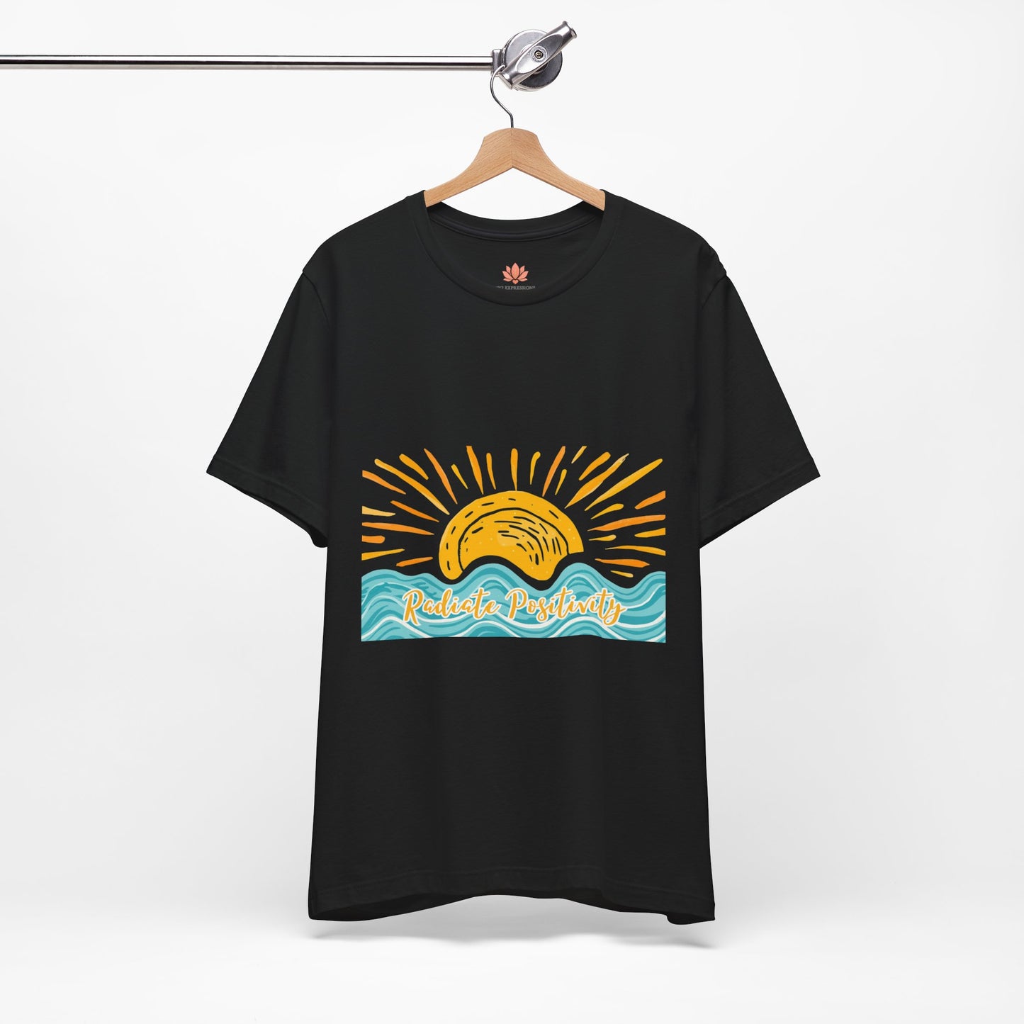 Sunrise Beach Vibes T-Shirt — 'Radiate Positivity' Graphic Tee