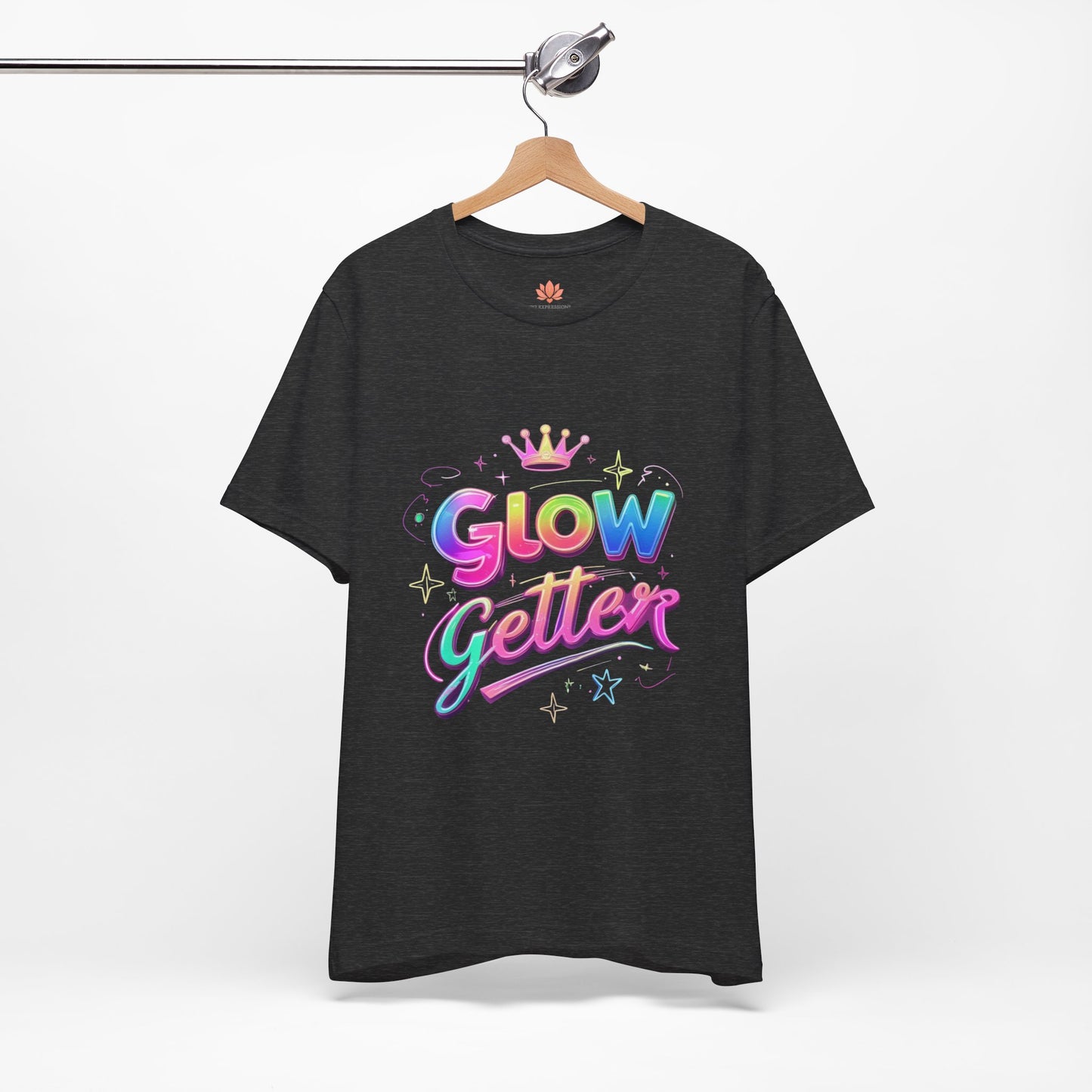Glow Getter T‑Shirt — Colorful Motivational Tee with Crown