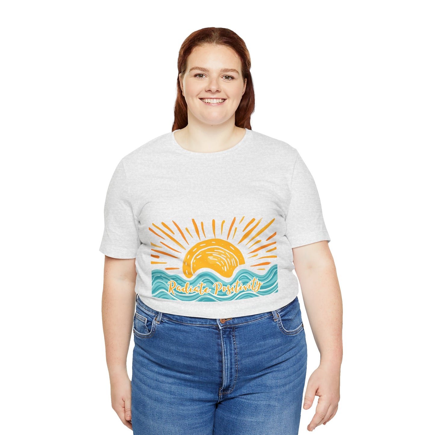 Sunrise Beach Vibes T-Shirt — 'Radiate Positivity' Graphic Tee