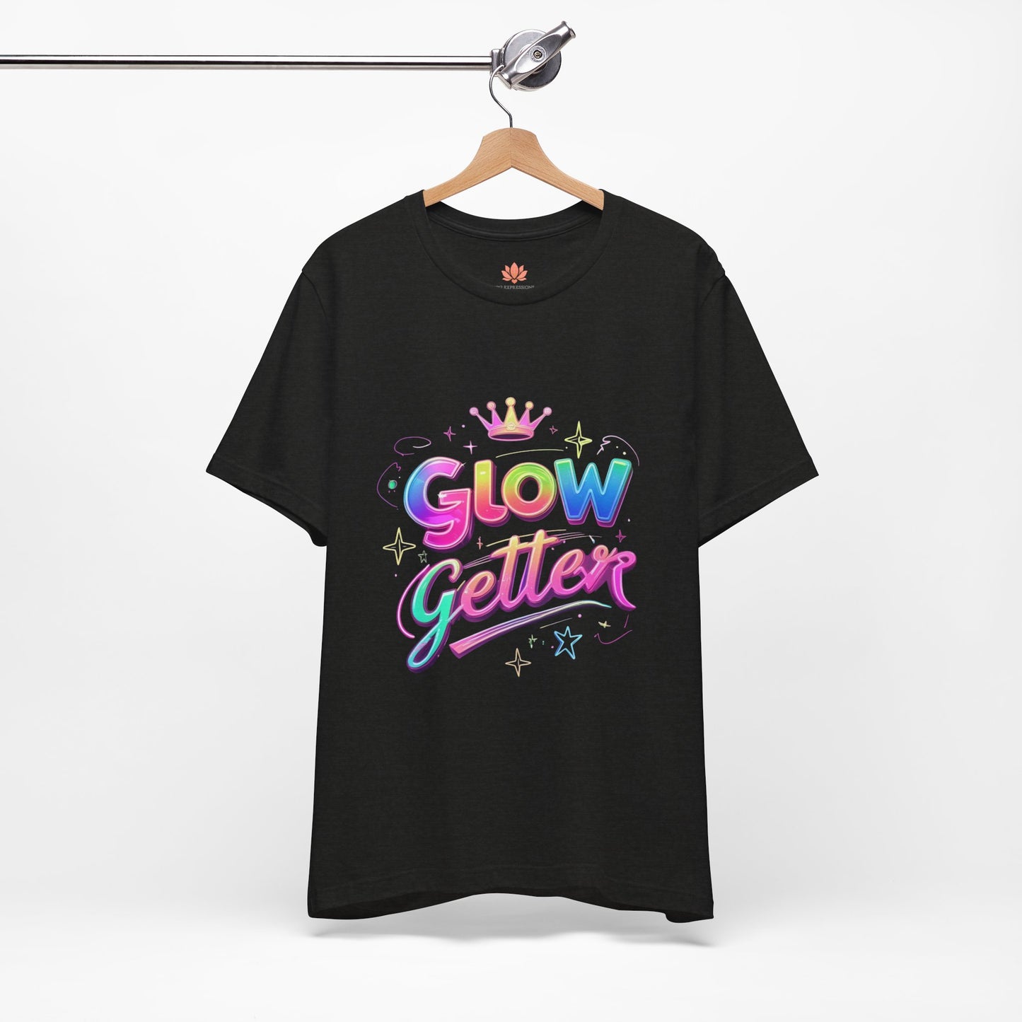 Glow Getter T‑Shirt — Colorful Motivational Tee with Crown
