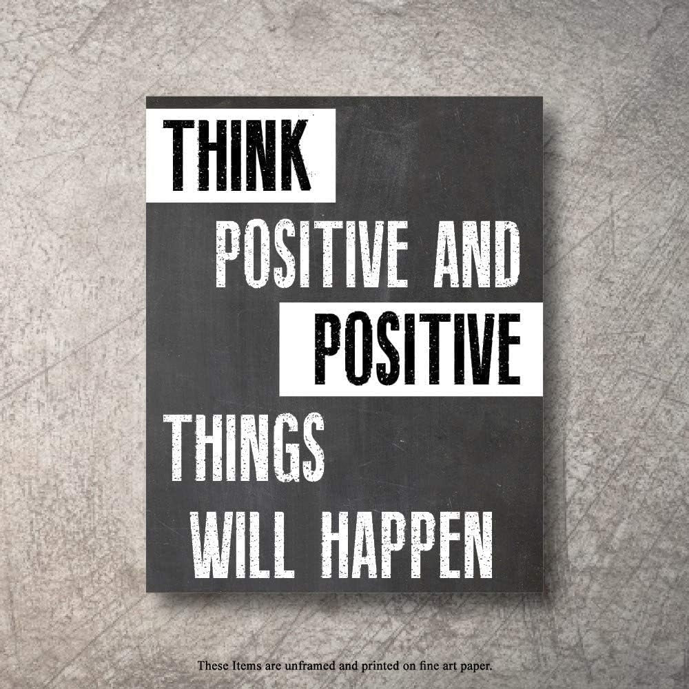 Inspirational Wall Art Poster Prints Quote Positive Affirmation Motivational Wall Art Quotes Pictures Fun Office Wall Decor Artwork Art for Living Room Bedroom Walls Office Art (B-Chalk, 8X10)