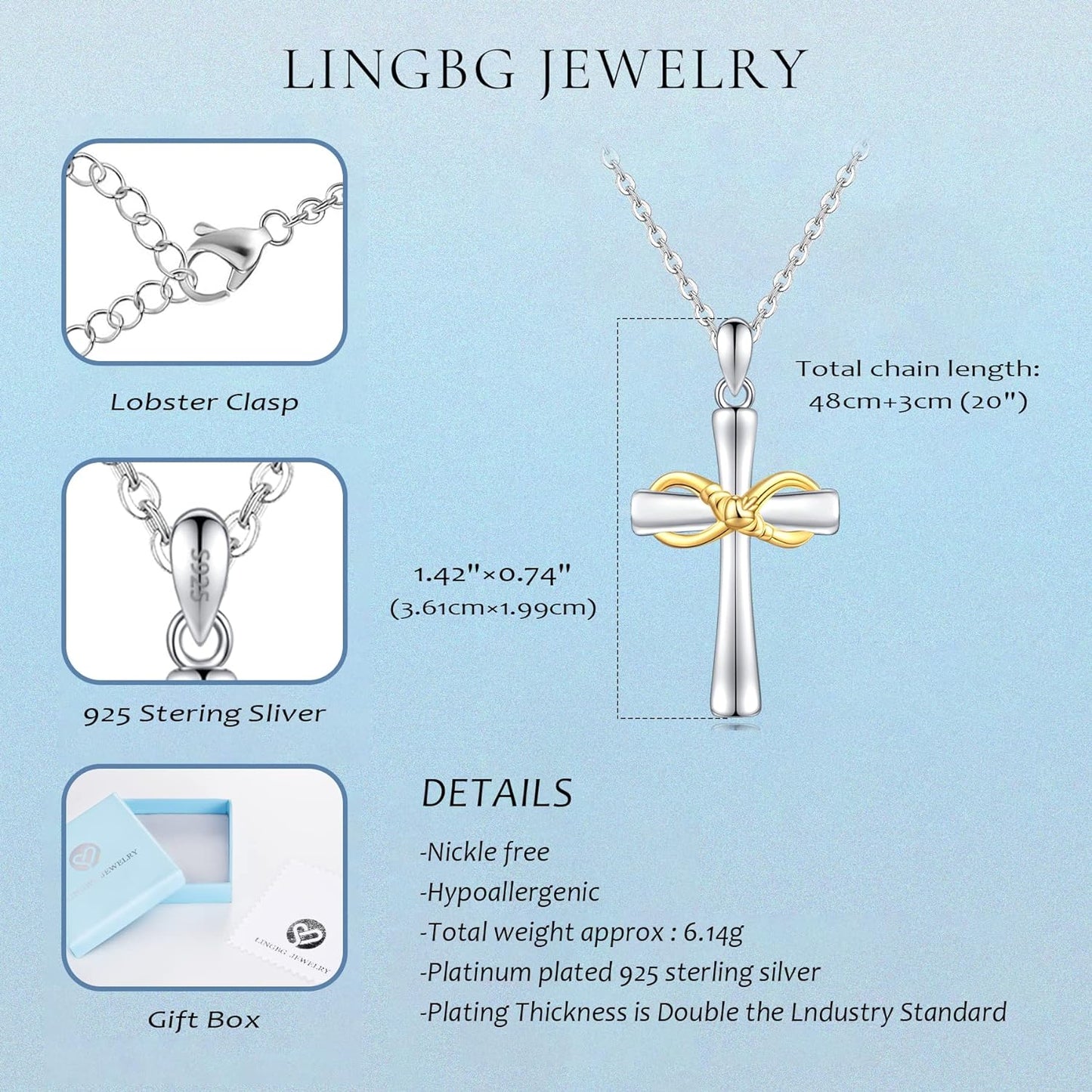 S925 Sterling Silver Sunflower Cross Necklaces for Women Sunshine Faith Cross Pendant Necklace Religious Baptism Anniversary Birthday Cross Floral Jewelry Gift
