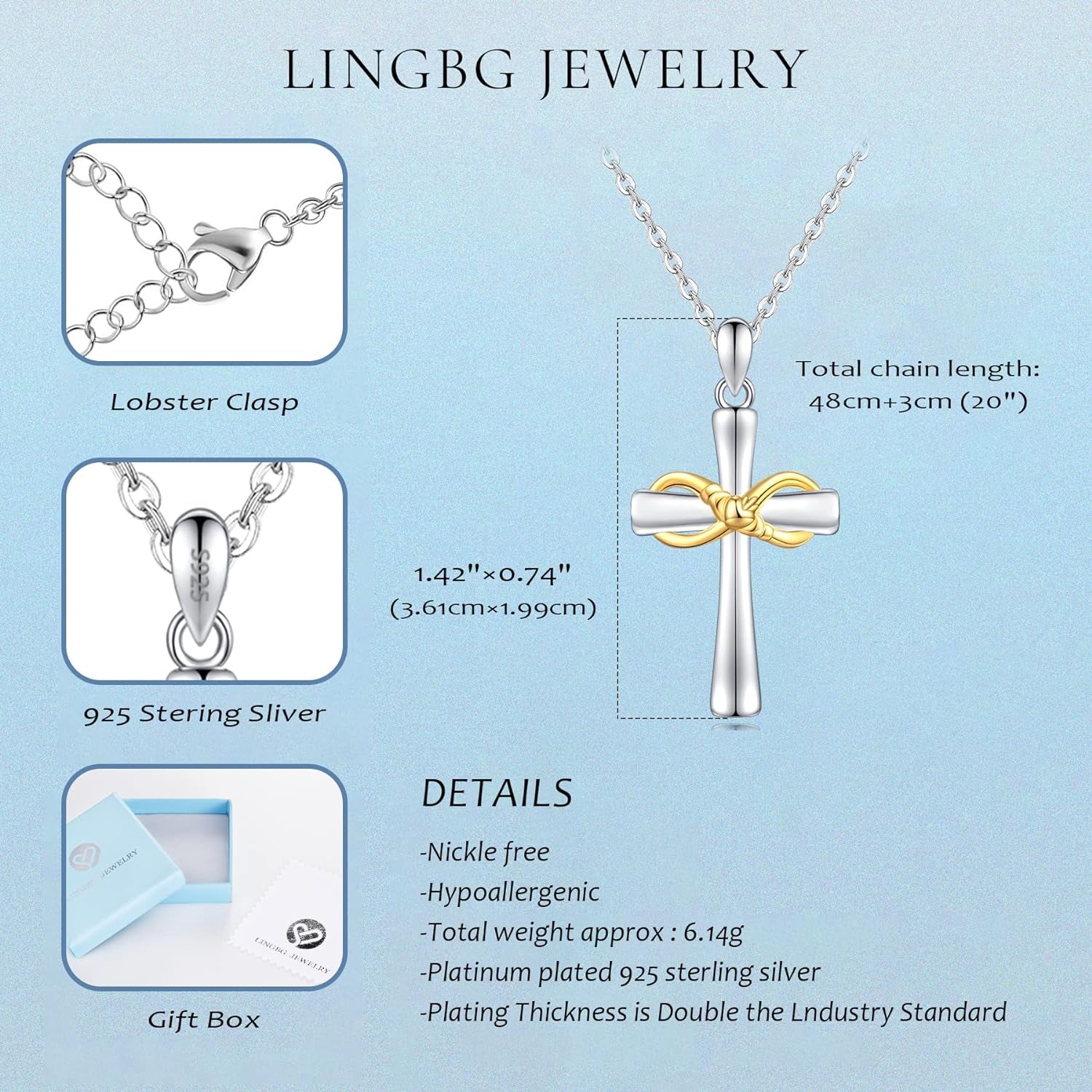 S925 Sterling Silver Sunflower Cross Necklaces for Women Sunshine Faith Cross Pendant Necklace Religious Baptism Anniversary Birthday Cross Floral Jewelry Gift