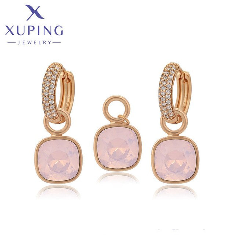 Elegant Charm Earrings and Necklace Crystal Jewelry Set for Women Girl Party Birthday Gift 60206