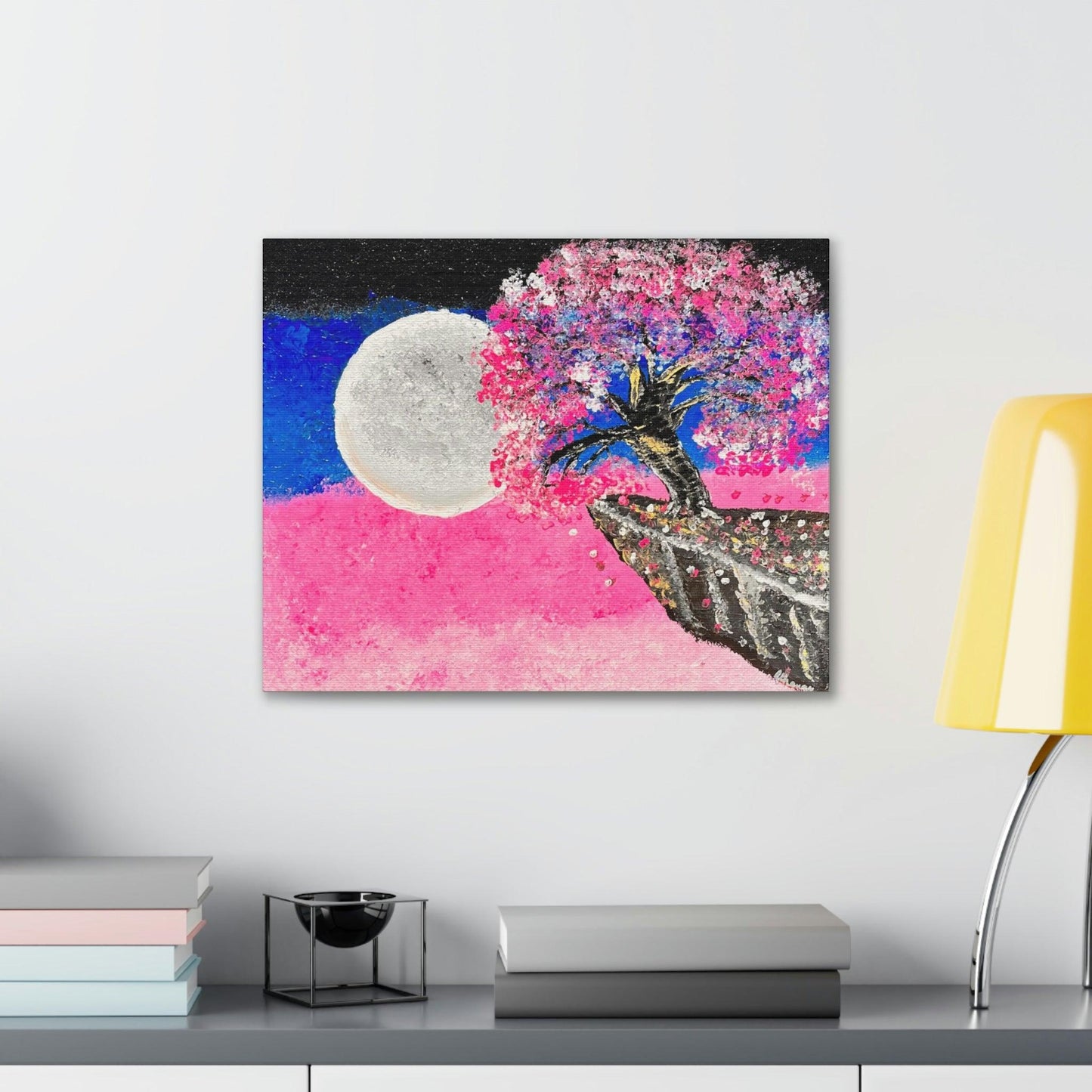 Talking to the Moon - Professional Art Print of Original Acrylic Painting by artist Athanay Edward - 1012Expressions