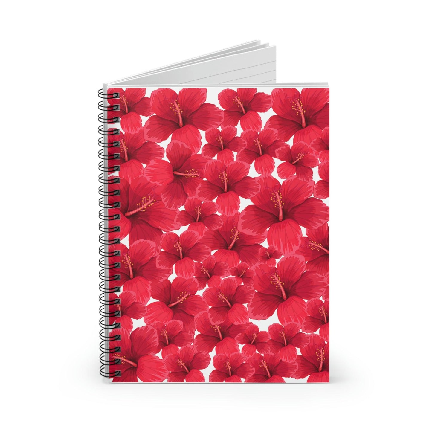 Hibiscus Flowers Spiral Notebook - Ruled Line: Vibrant Botanical Journal