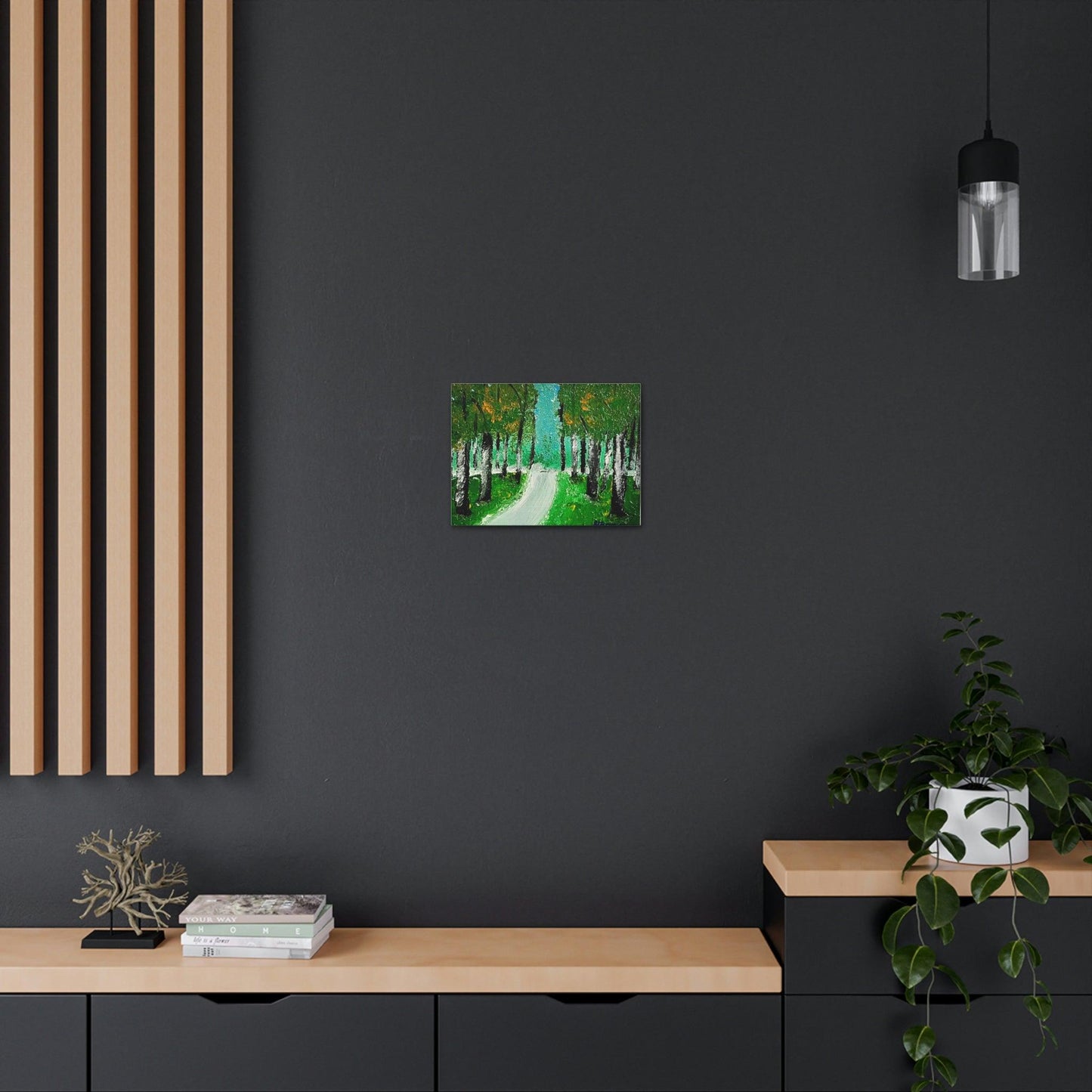 Twilight Tree Lined Road - High-Quality Canvas Gallery Wrap by Artist Athanay Edward