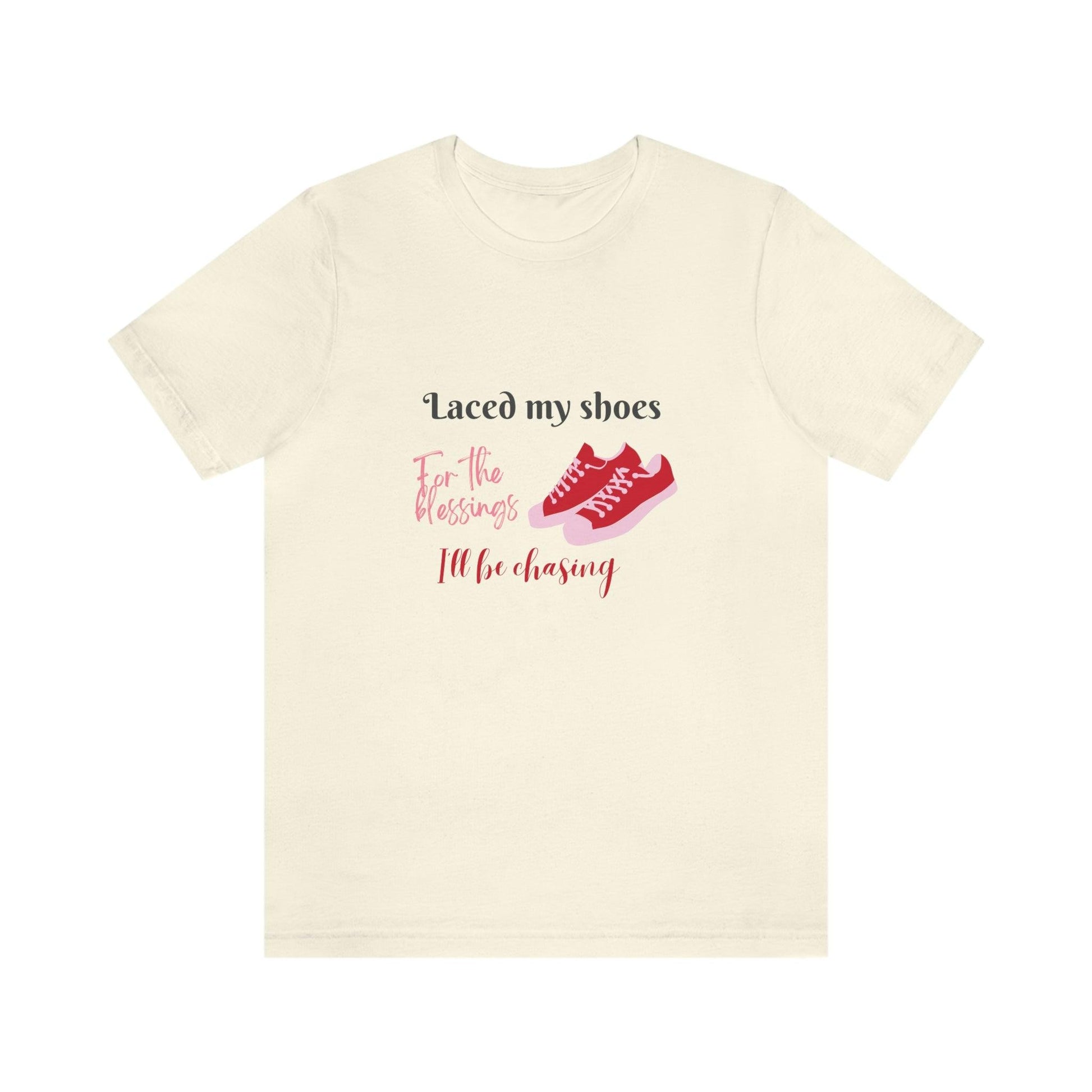 Laced My Shoes Tee: A Playful, Trendy Fashion Short Sleeve T-Shirt for Women - 1012Expressions
