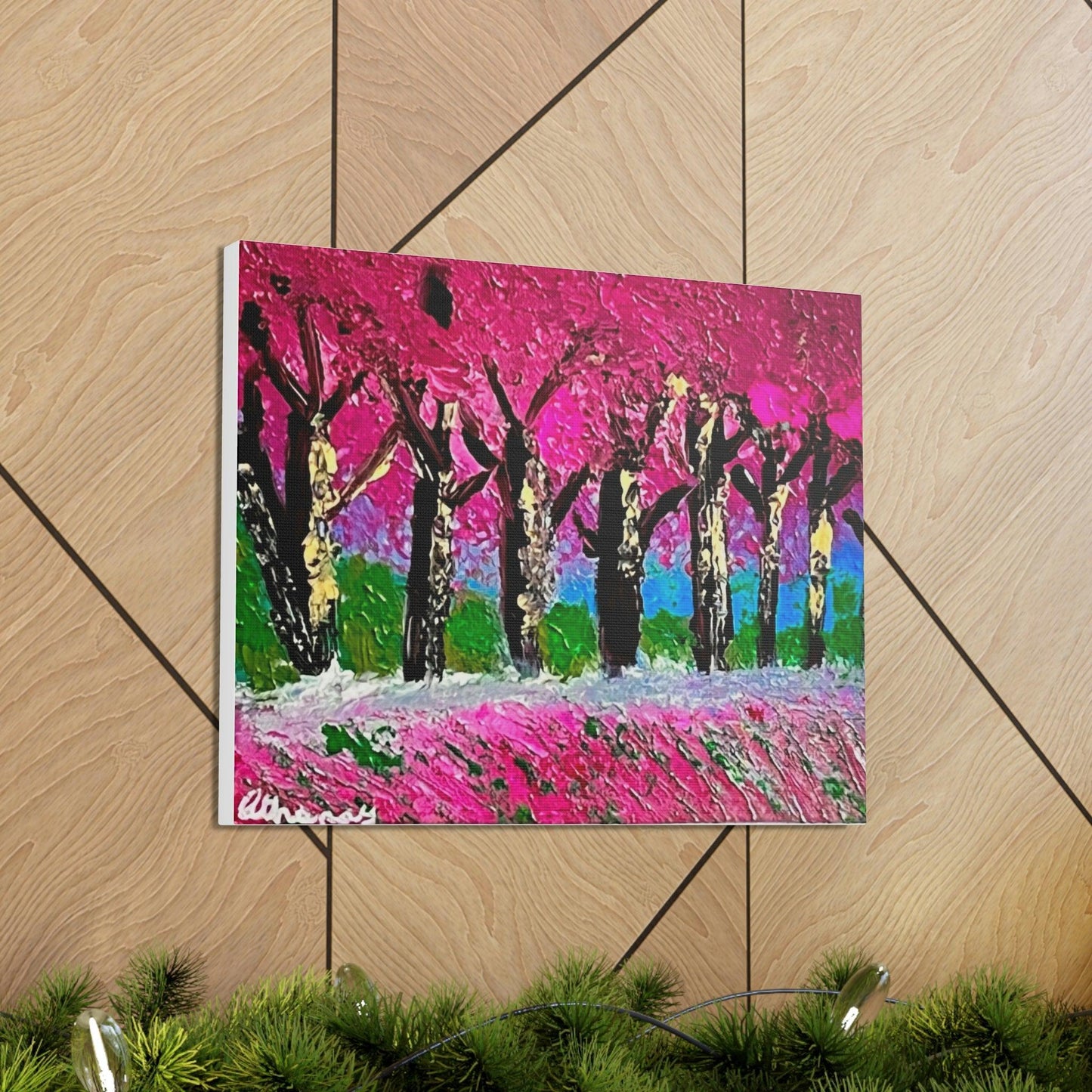 Pink Trees - Professional Art Print of Original Acrylic Painting by artist Athanay Edward - 1012Expressions